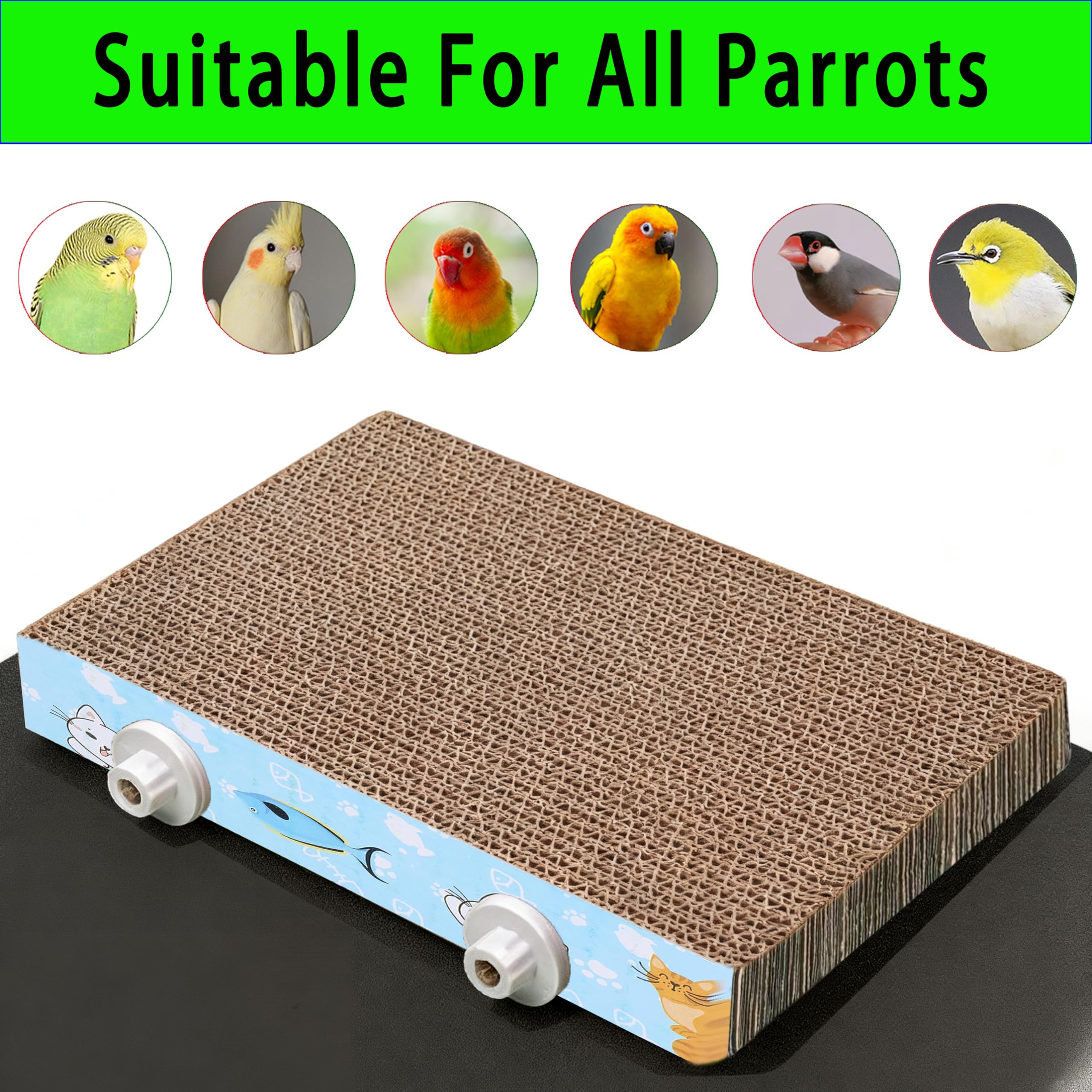 2Pcs 7.4in Paper Bird Toys, Bird Platform, Parrot Toy, Help Birds Clean Beak, Release Stress, Reduce Boredom - Suitable for Macaws, Small Parakeets, and Other Small to Medium-Sized Pet Birds - image 6