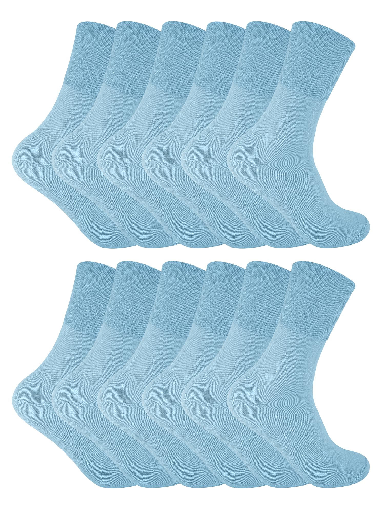 Sock Snob 12 Pack Ladies Thermal Diabetic Socks - Non Elastic - Viloft - Size 4-8