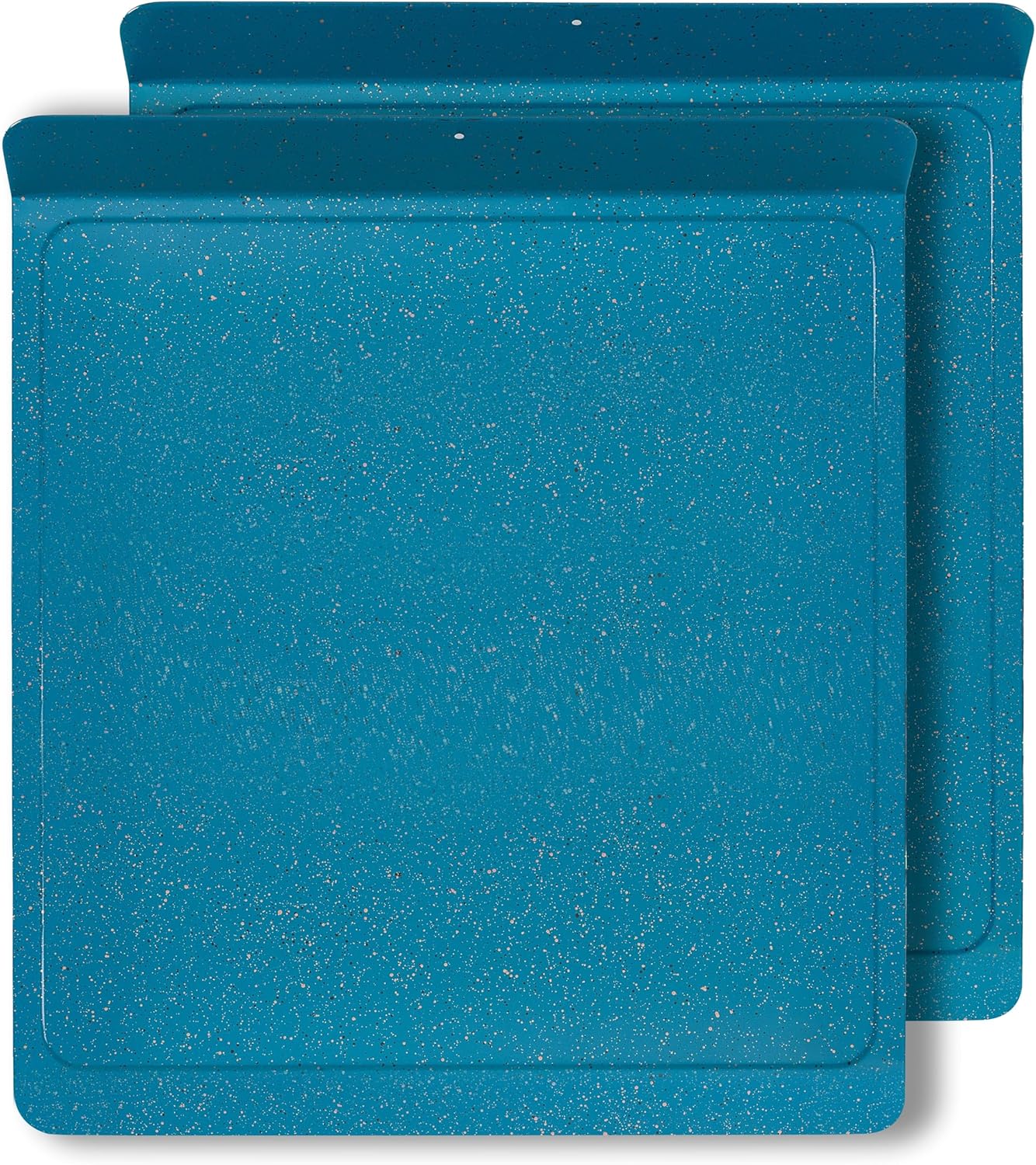 casaWare 2pc Large Flat Baking Cookie Sheet, 12.5 x 14-inch with a 1.5-inch Handle, Ceramic Non-Stick Coating (Blue Granite) - Image 2