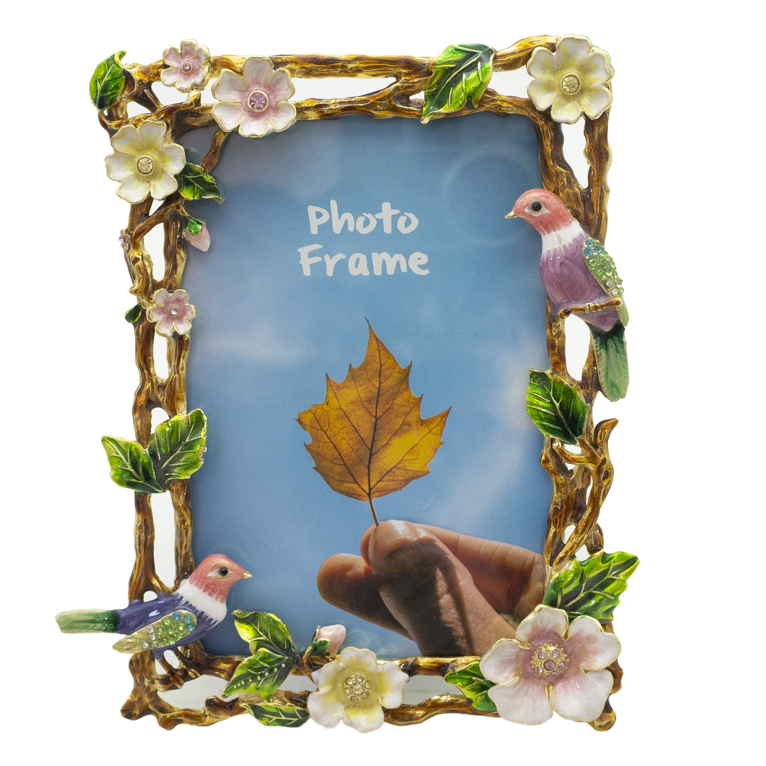 Cadre photo vintage 10x15 en étain verre HD petit format rétro table salon