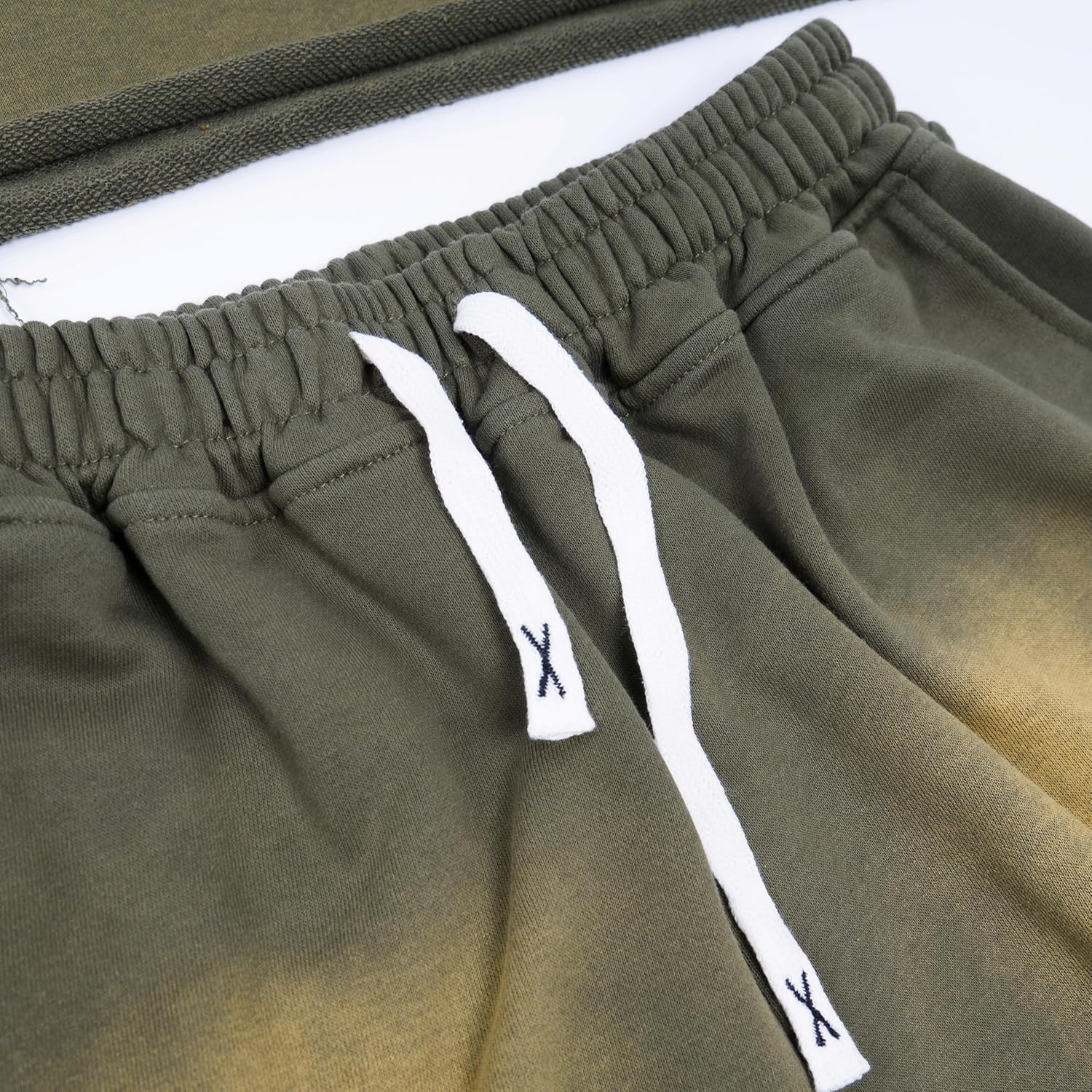 Men's Washed French Terry Cotton Heavyweight 360gsm Raw Hem Knee Shorts by High Level HL
