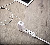 Vista 6 de Yaxa Basics Cable de extensión rectangular de 3 pies de 3 clavijas para interiores, enchufe plano, conexión a tierra 13 amperios, 1625 vatios, 125