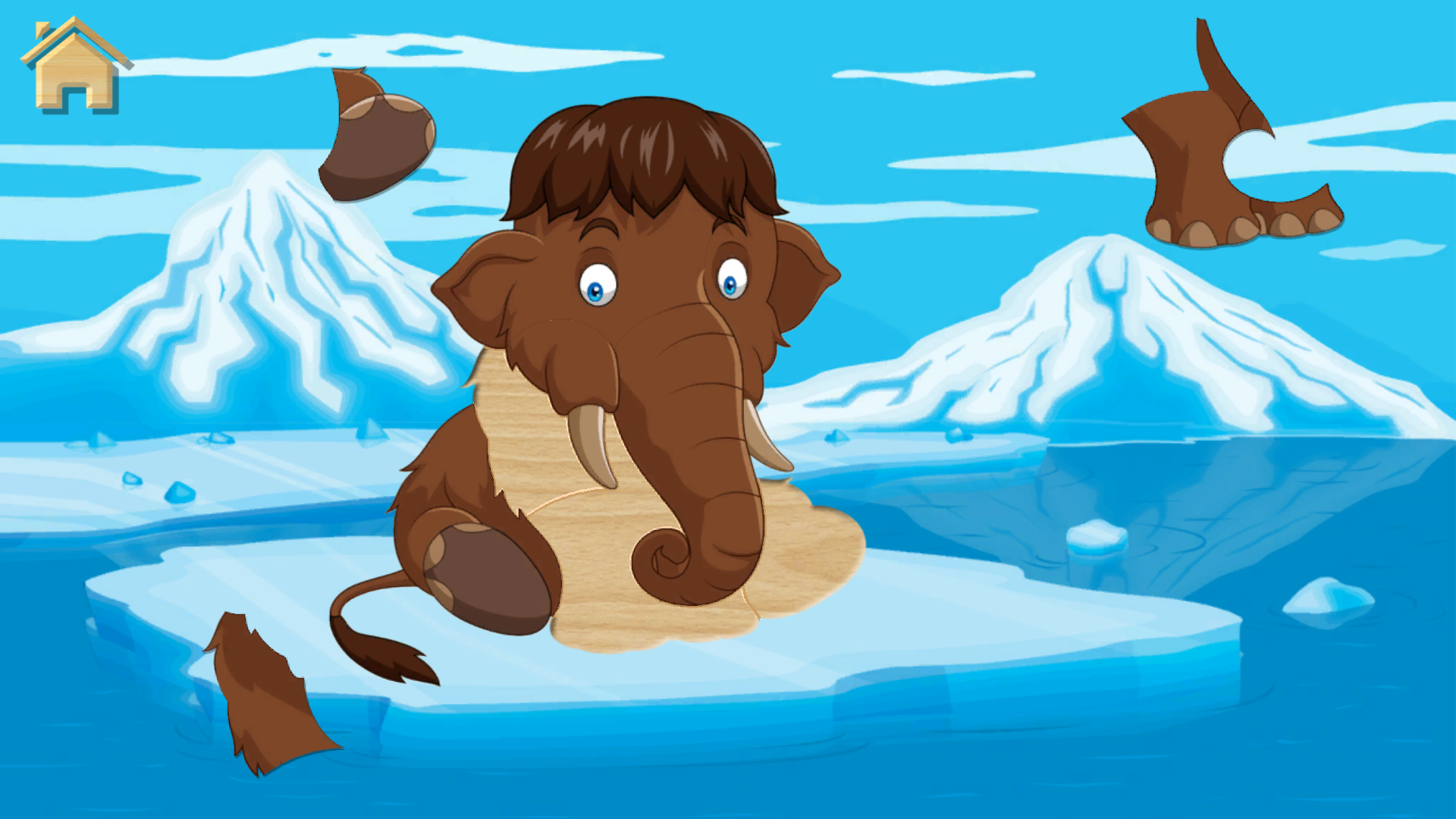Kinderpuzzle 2, Komplettes Spiel. "Lustige Tiere" Kinderpuzzle 2, Komplettes Spiel ohne