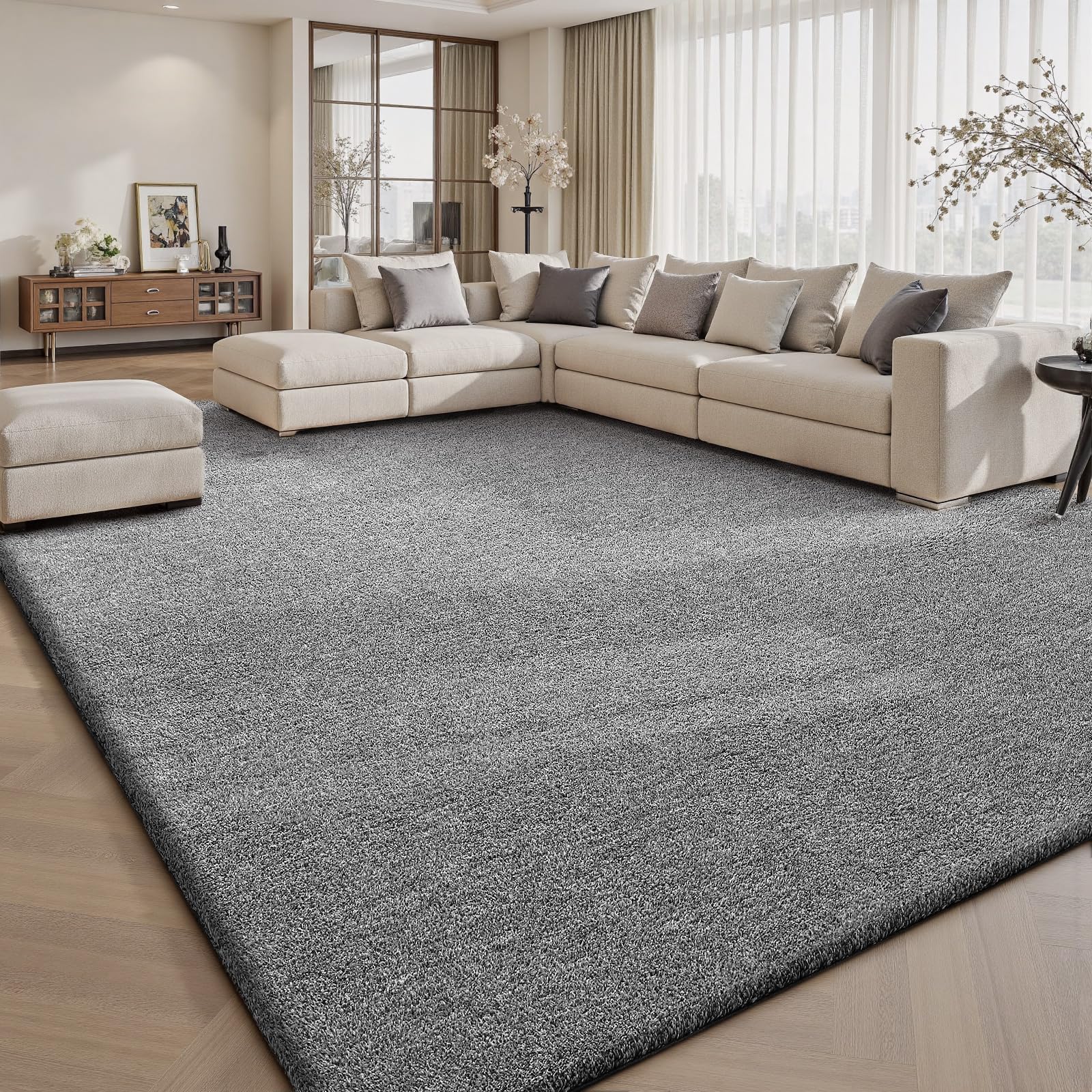 Treeboy Rugs Living Room 200x300 cm – Light Grey Extra Large Modern Short Pile Area Rug, Anti-Slip Machine Washable Carpet for Bedroom Office Kids Room Home Decor — image 1