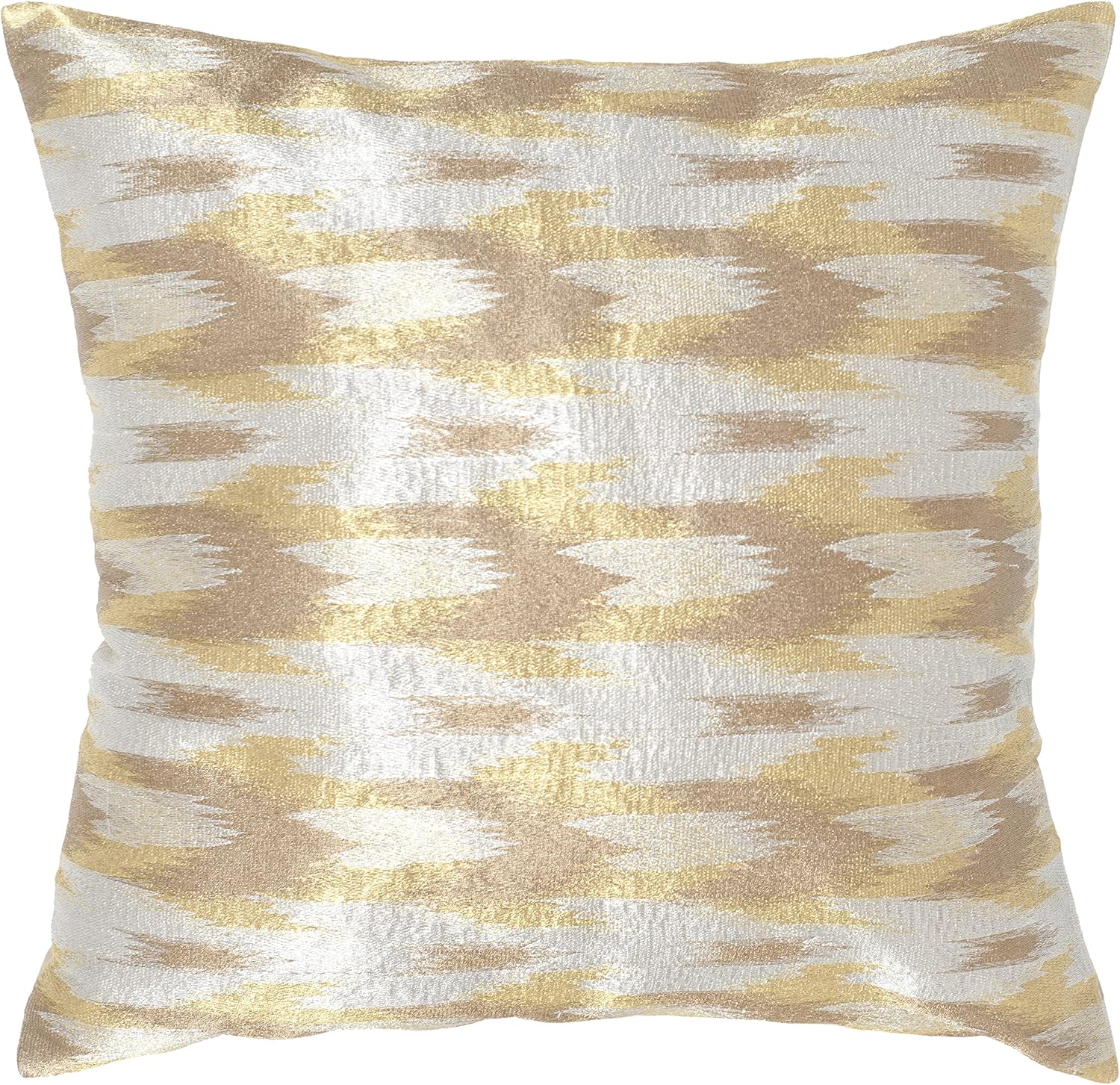 Safavieh Pillow Collection Throw Pillows, 20 by 20-Inch, Boho Chic Metallic Silver, Set of 2