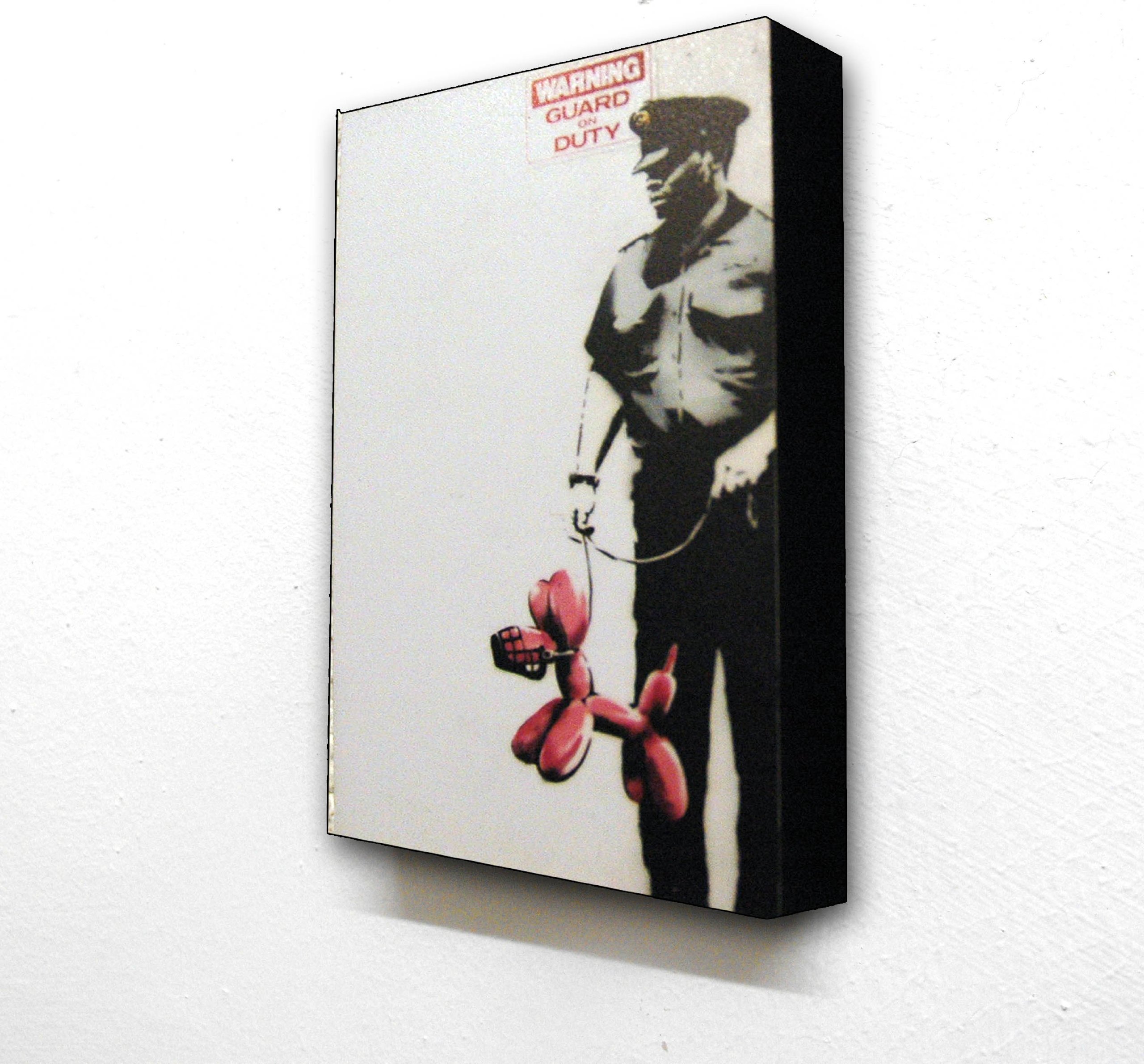 Camden Town Poster CompanyBanksy Guard On Duty Poodle Dog 6 x 4 Inches Postcard Size Block Mounted Print