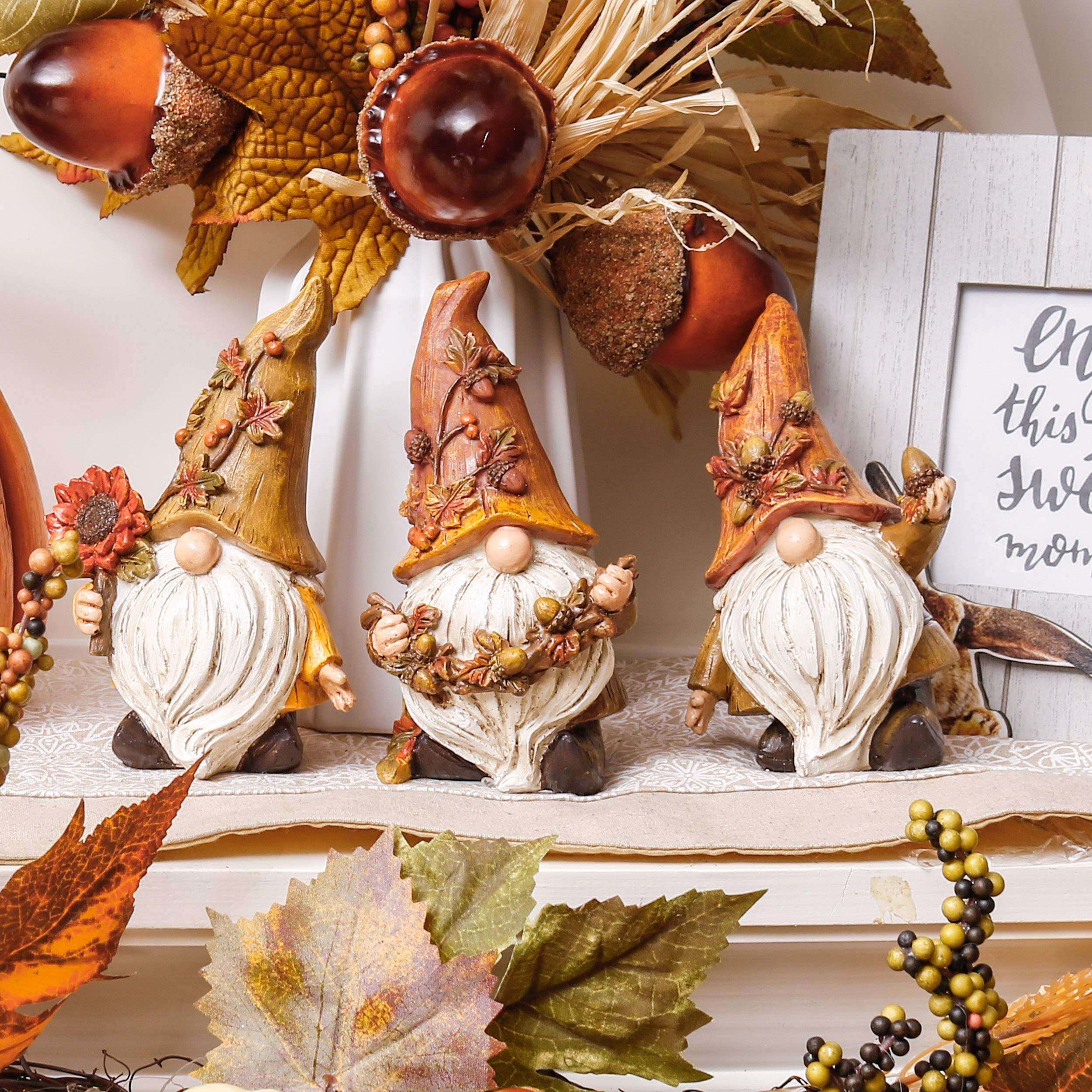 Aazon.co: Valery adelyn Pupkins Fall Decorations for Hoe, Set of 3