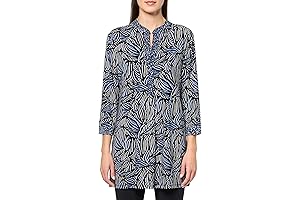 Anne Klein Women's Printed Ity 3q SLV Banded Popover Tunic