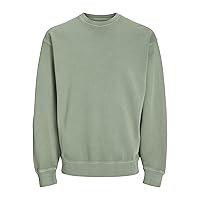 JACK & JONES JJECHARGE Faded Sweat Crew Neck Noos, Iceberg Green.