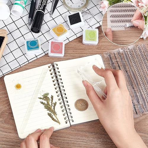 Miniatura 10 de GLOBLELAND Línea divisoria - Sello transparente de estilo europeo de encaje de silicona transparente, ramo, borde de borde, sello de goma para