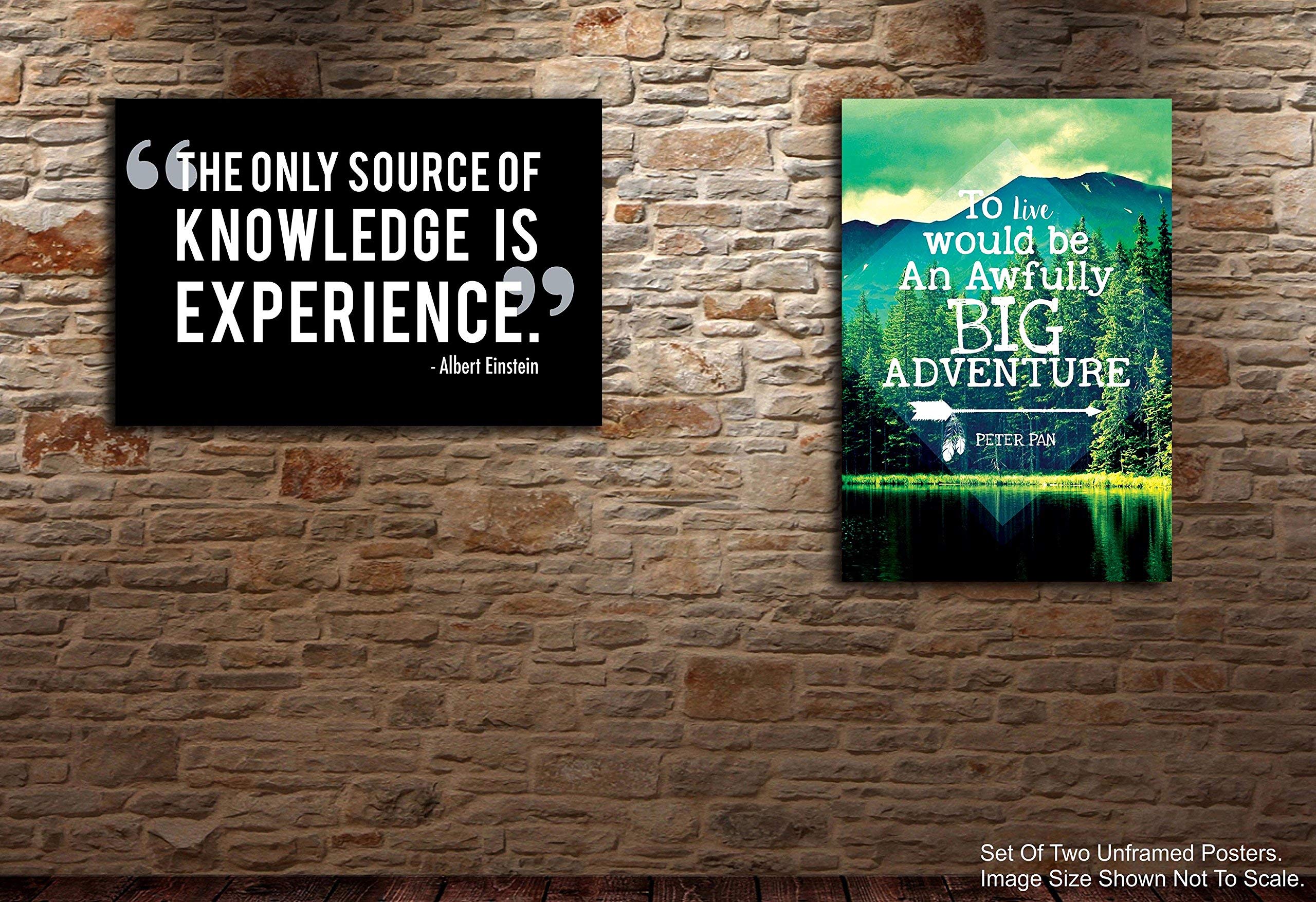 TamatinaTamatina Set Of 2 Motivational Poster - Albert Einstein - Peter Pan - HD Posters for Room