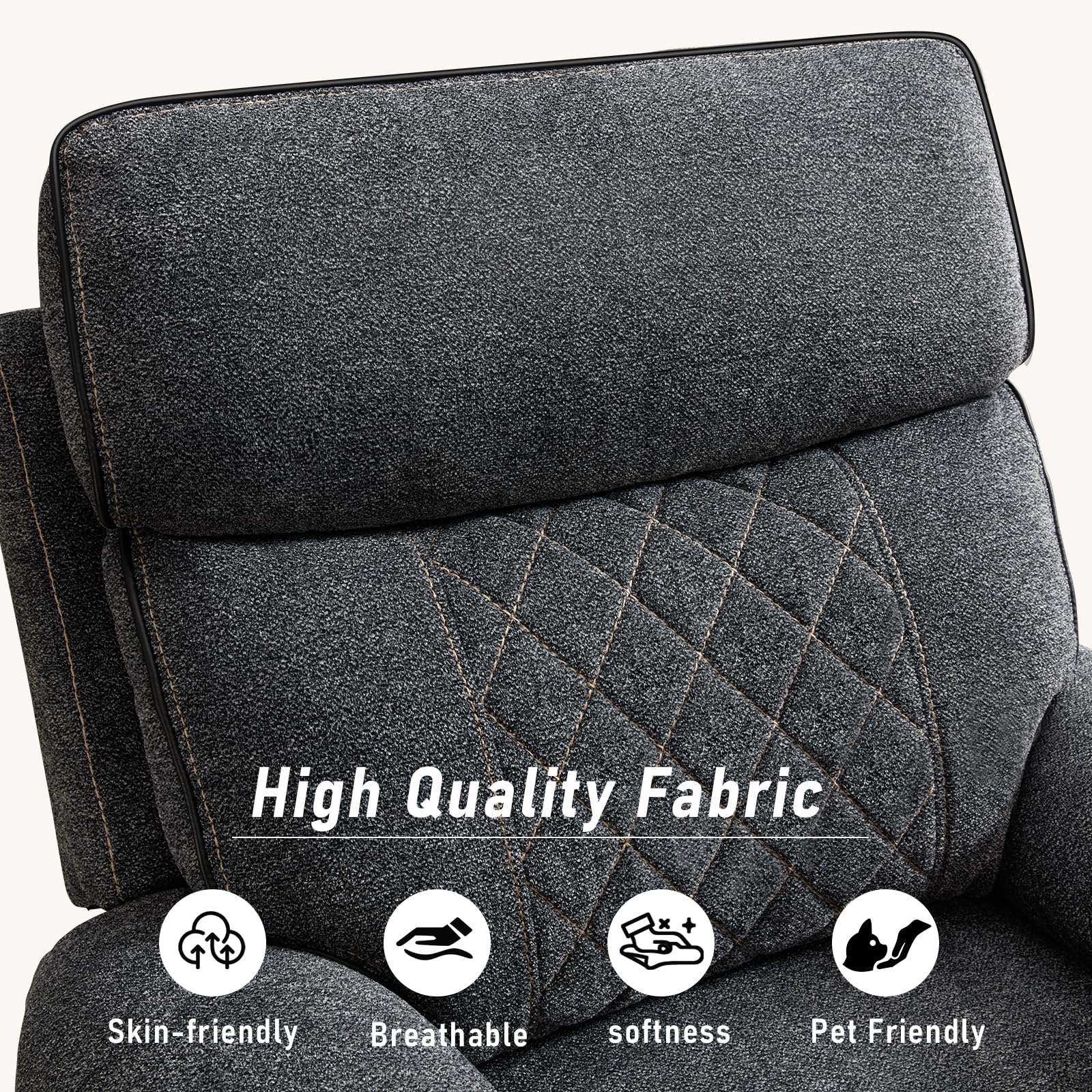 Best Electric Recliner Chairs 2026 3 HAOMARKETS Electric Recliner Chair, Soft Fabric Power Recliners with Metal Cup H — product photo