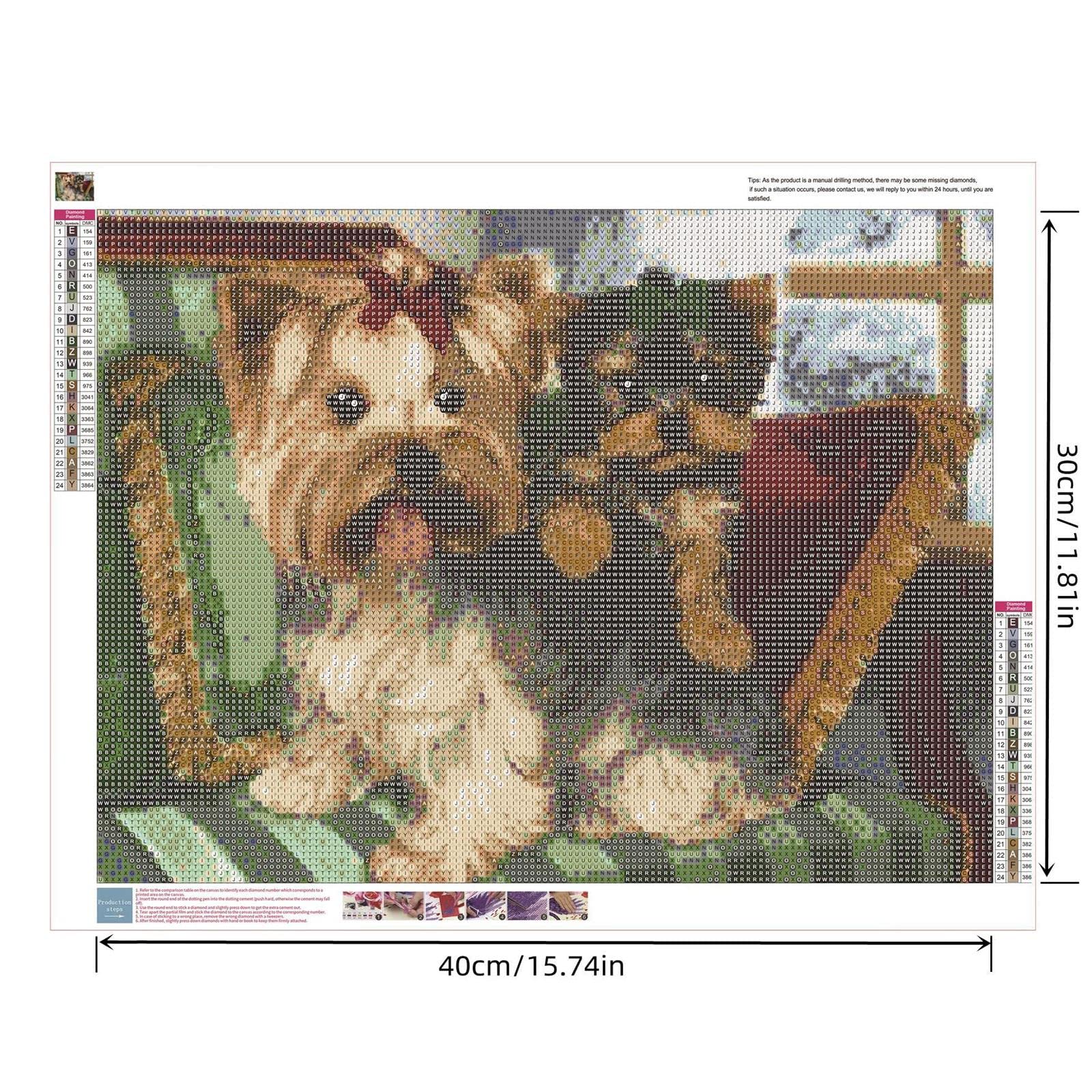 Diamond Painting 5D YSCOLOR - Cane Pastore Tedesco - Tela 30x40cm - Kit Completo Rotondo