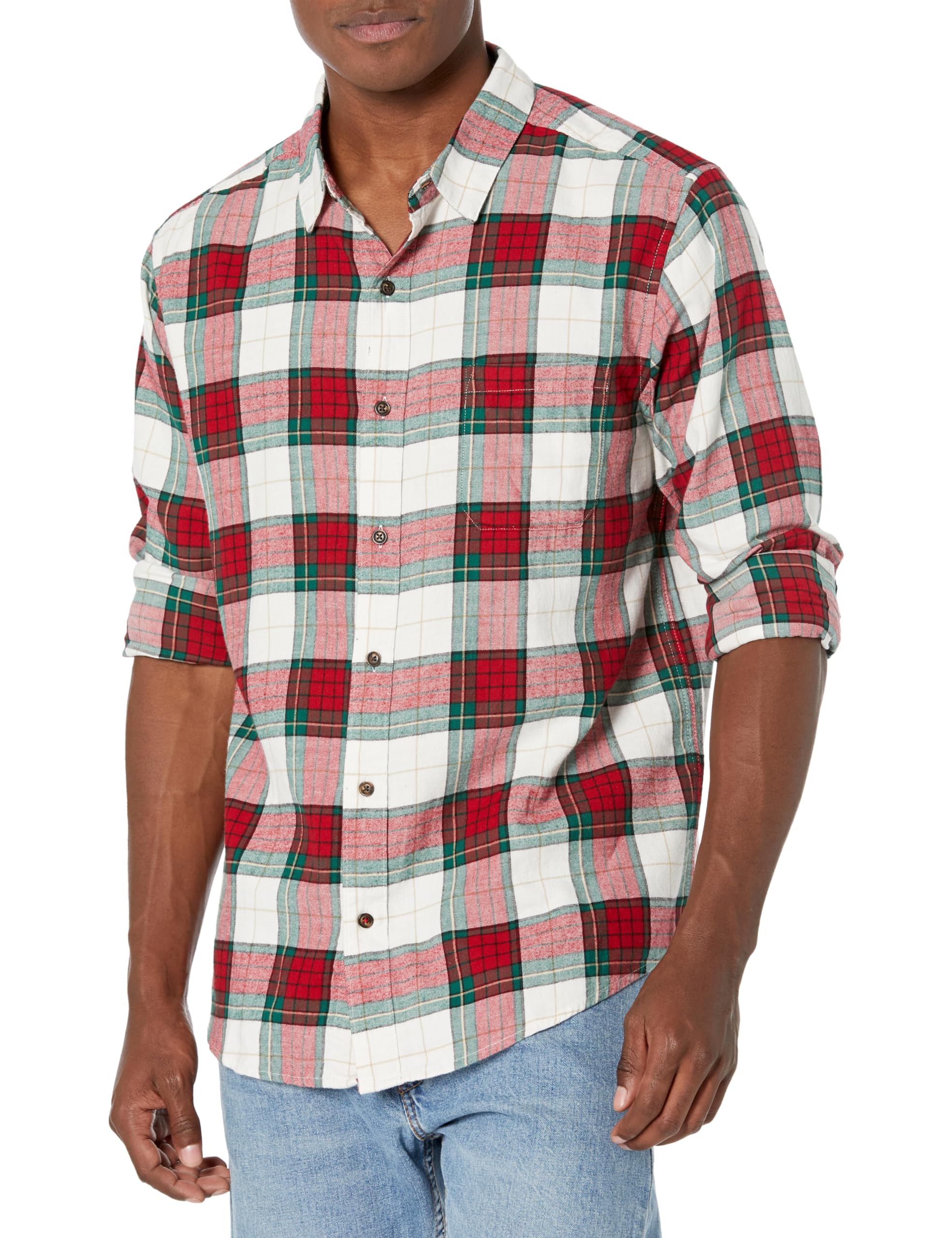 Gymboree Men's Long Sleeve Plaid Button-Up Shirt - 100% Cotton Poplin Family Matching