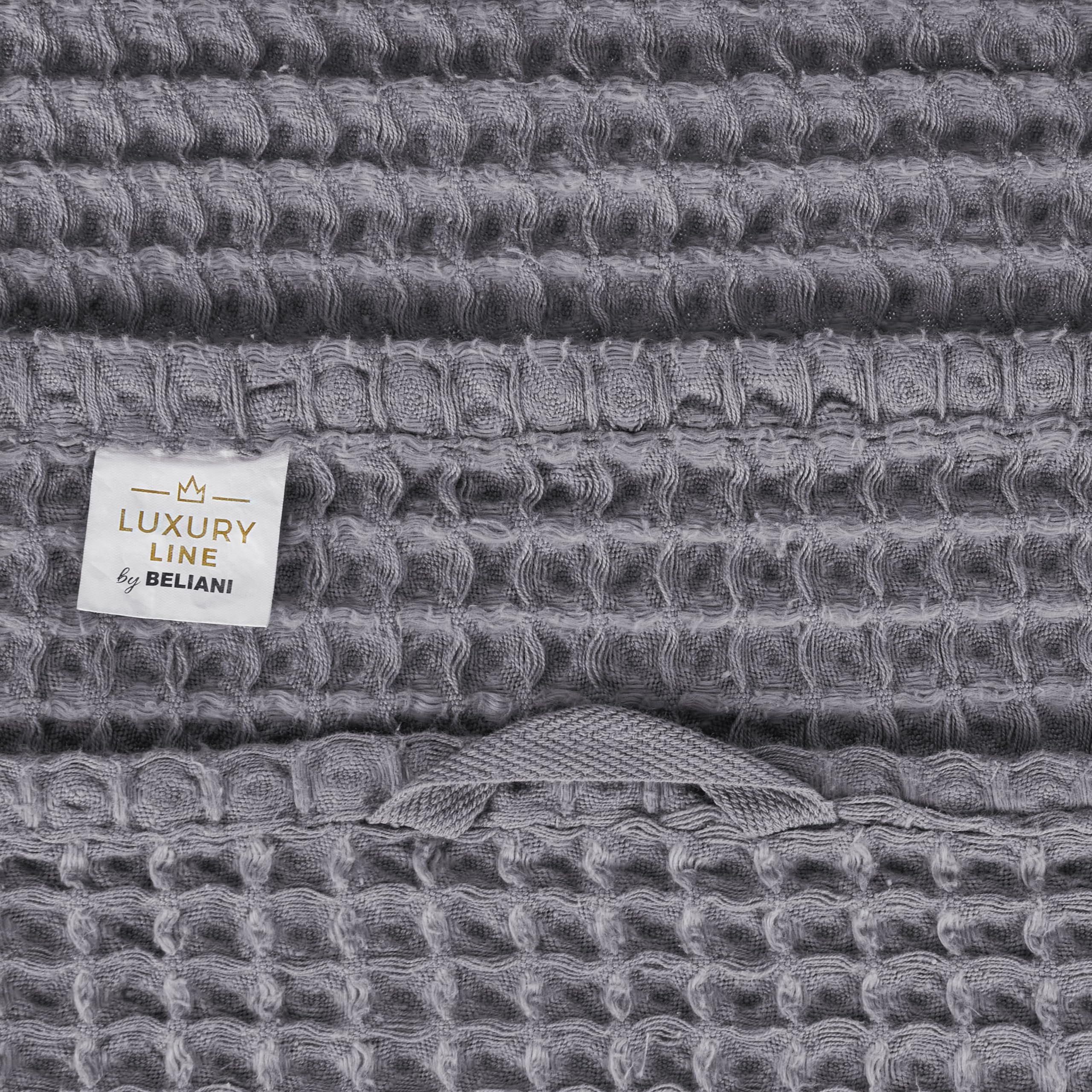 Beliani Conjunto de 11 Toallas Toalla de baño y Alfombrilla de baño de algodón Gris Low Twist para Invitados Areora