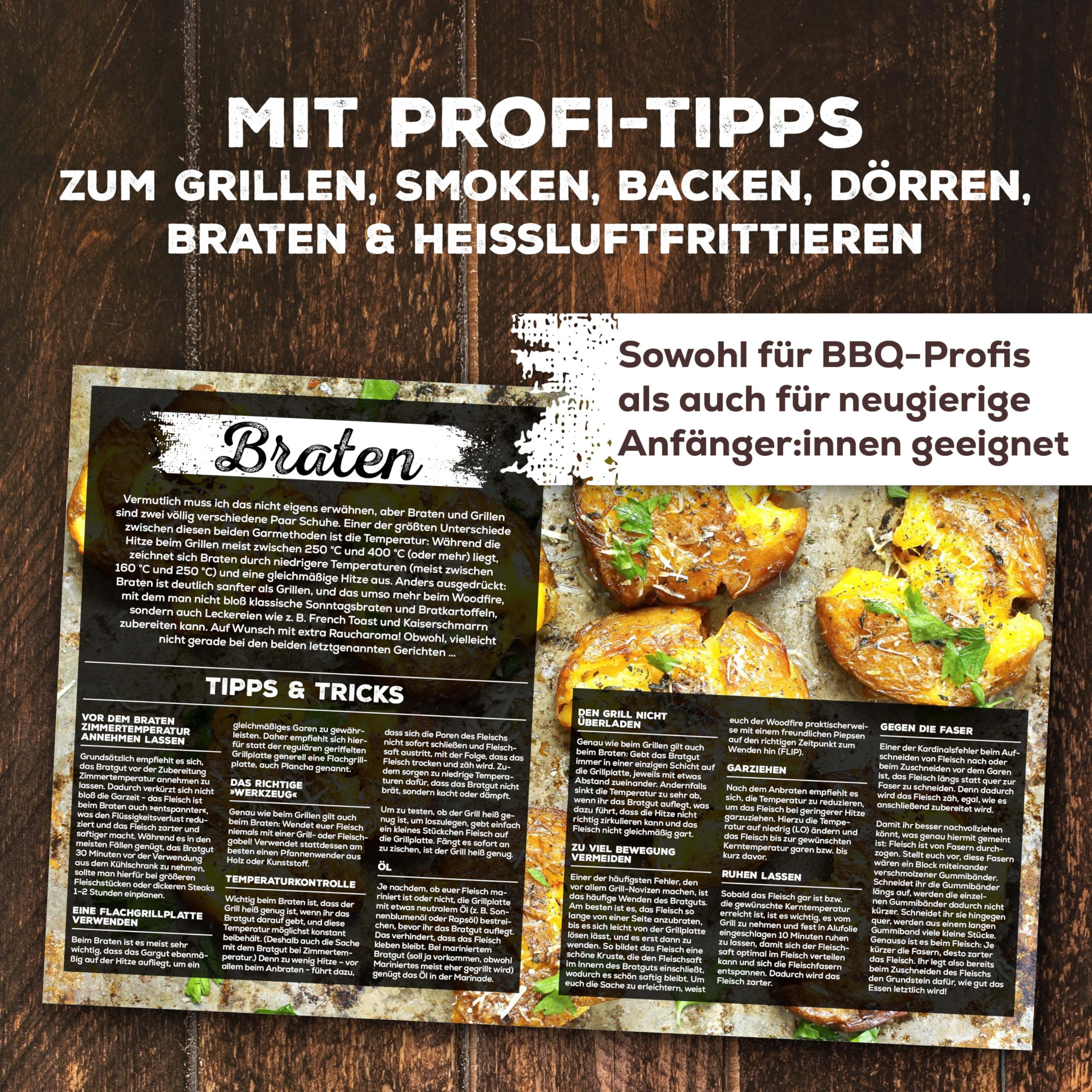 Das ultimative Ninja Woodfire Rezeptbuch: Fleisch, Fisch & Gemüse grillen, smoken, braten & frittieren. 100% inoffiziell.