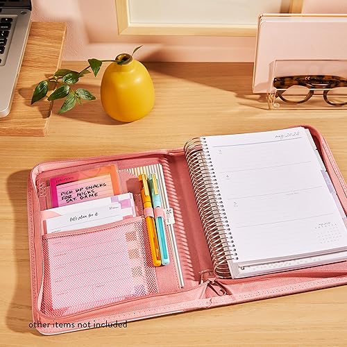 Miniatura 4 de Folio A5 Premium con cremallera, flores silvestres de rosas polvorientas, organizador perfecto para documentos, planificadores, cuadernos y diarios.