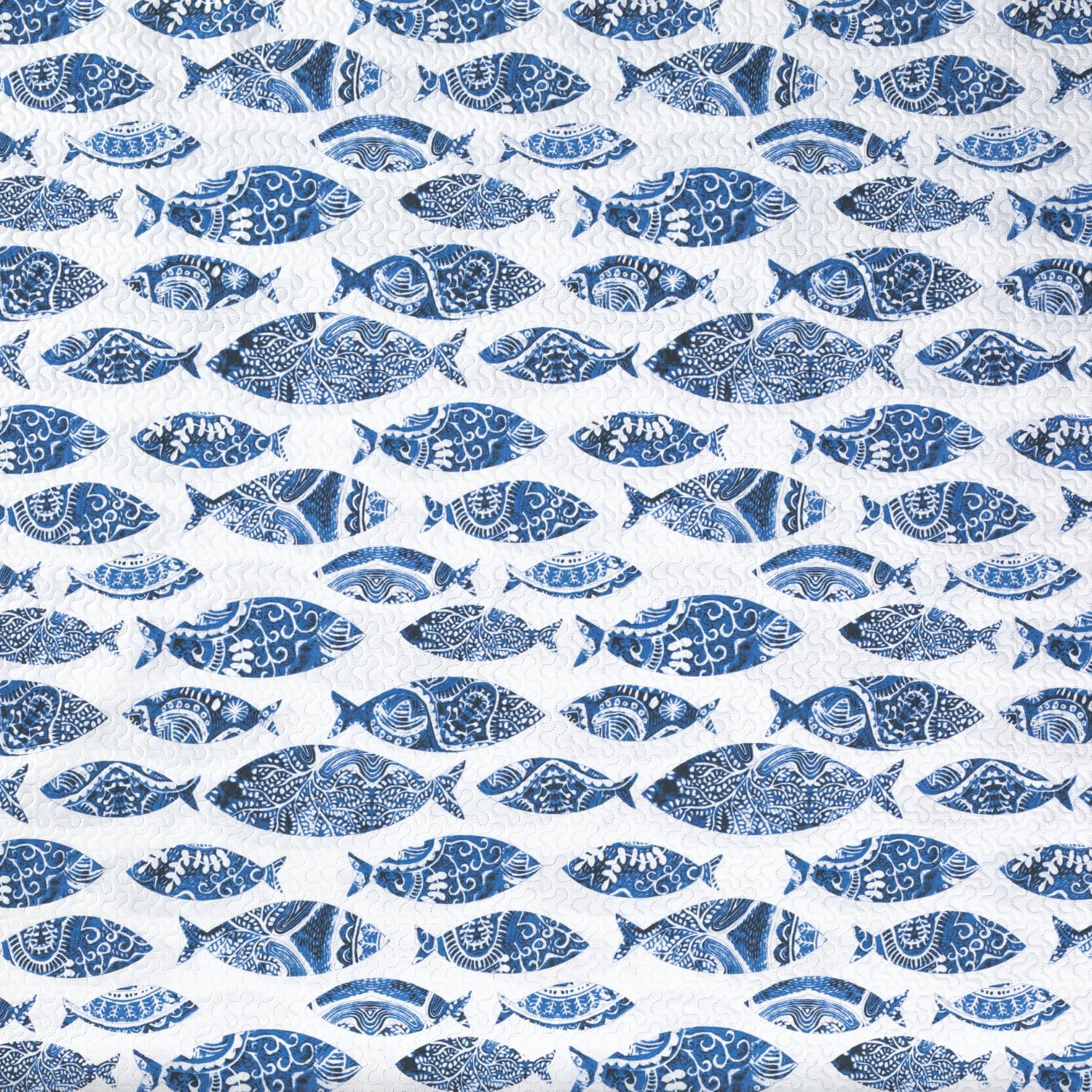 Delindo Lifestyle Copriletto Riviera Blu Maritim, Copriletto Matrimoniale Trapuntato, 220 x 240 cm