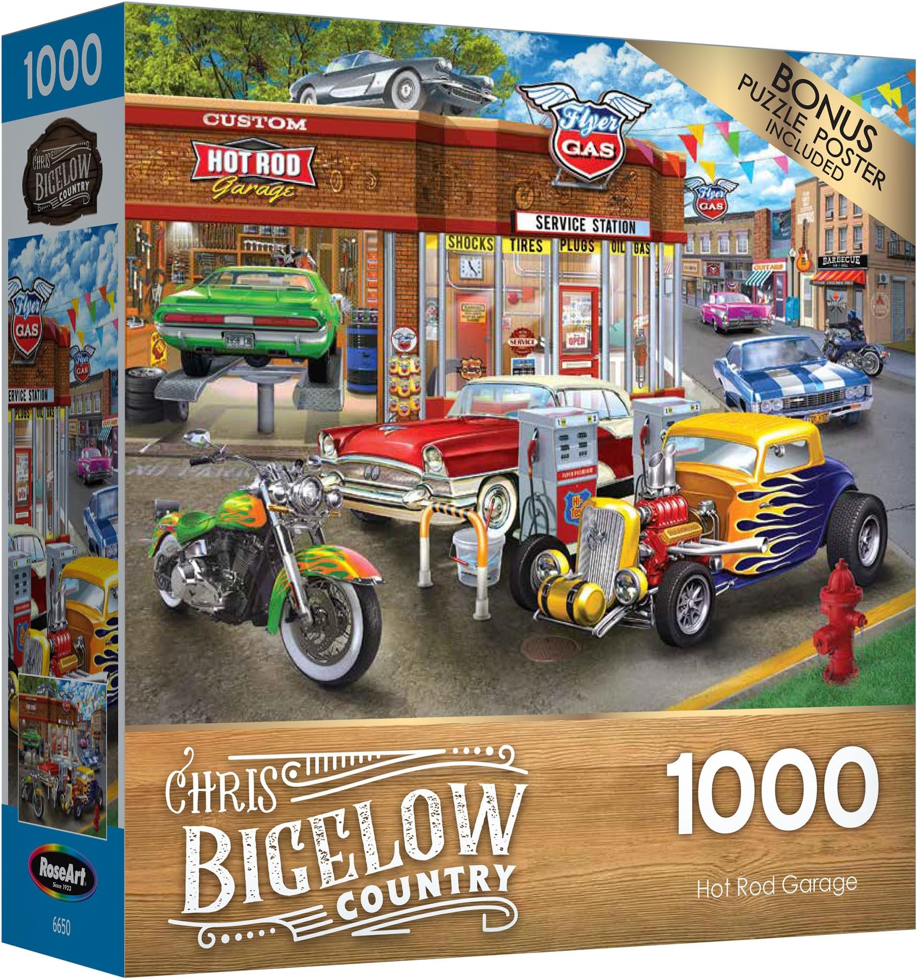 RoseArt - Chris Bigelow - Hot Rod Garage - 1000 Piece Jigsaw Puzzle for Adults