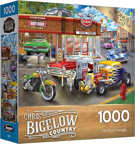 Miniatura 2 de Lafayette Puzzle Factory Chris Bigelow - Rompecabezas de 1000 piezas, garaje para barra caliente, multicolor