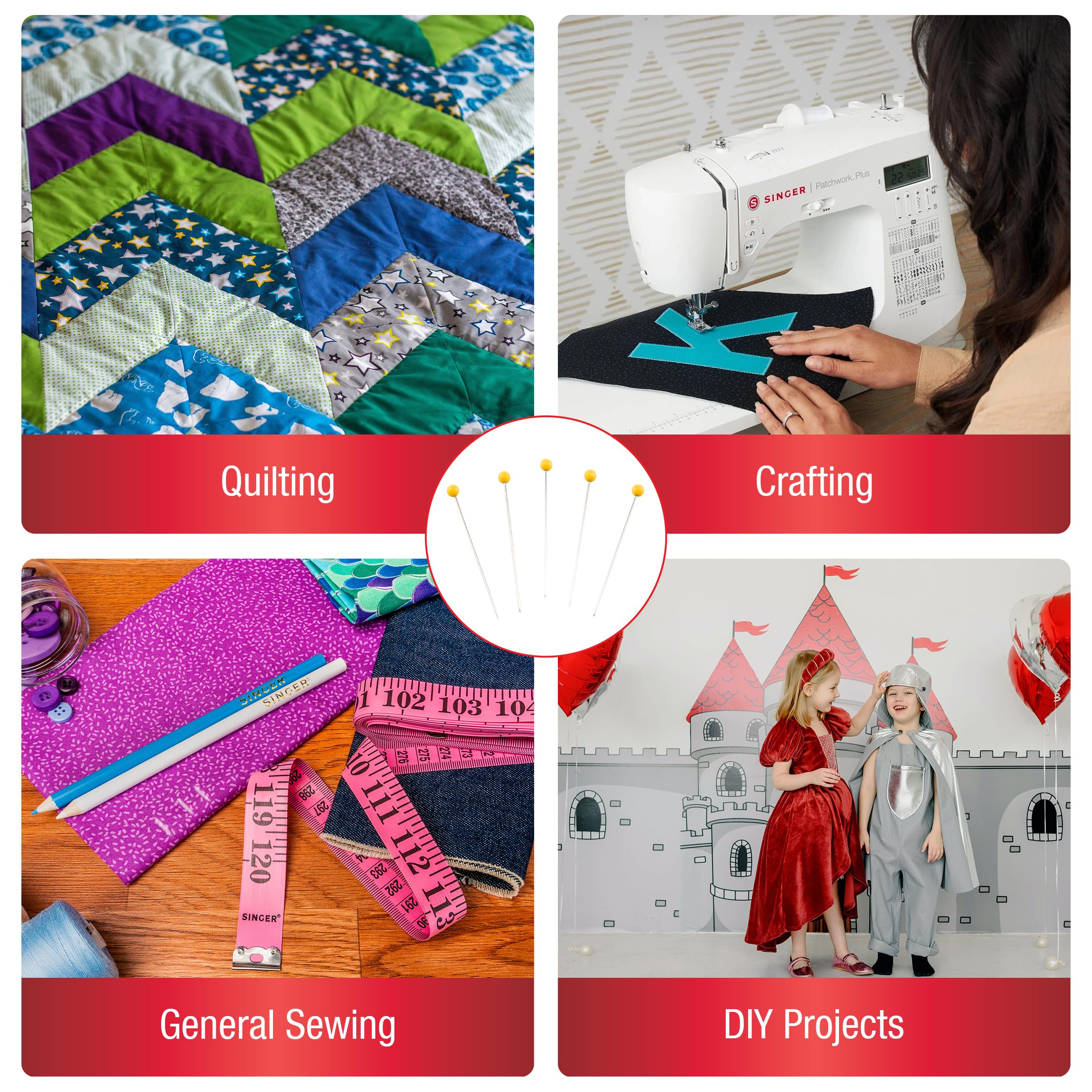 Amazon.com: SINGER 04337 ProSeries Ball Head Quilting Pins