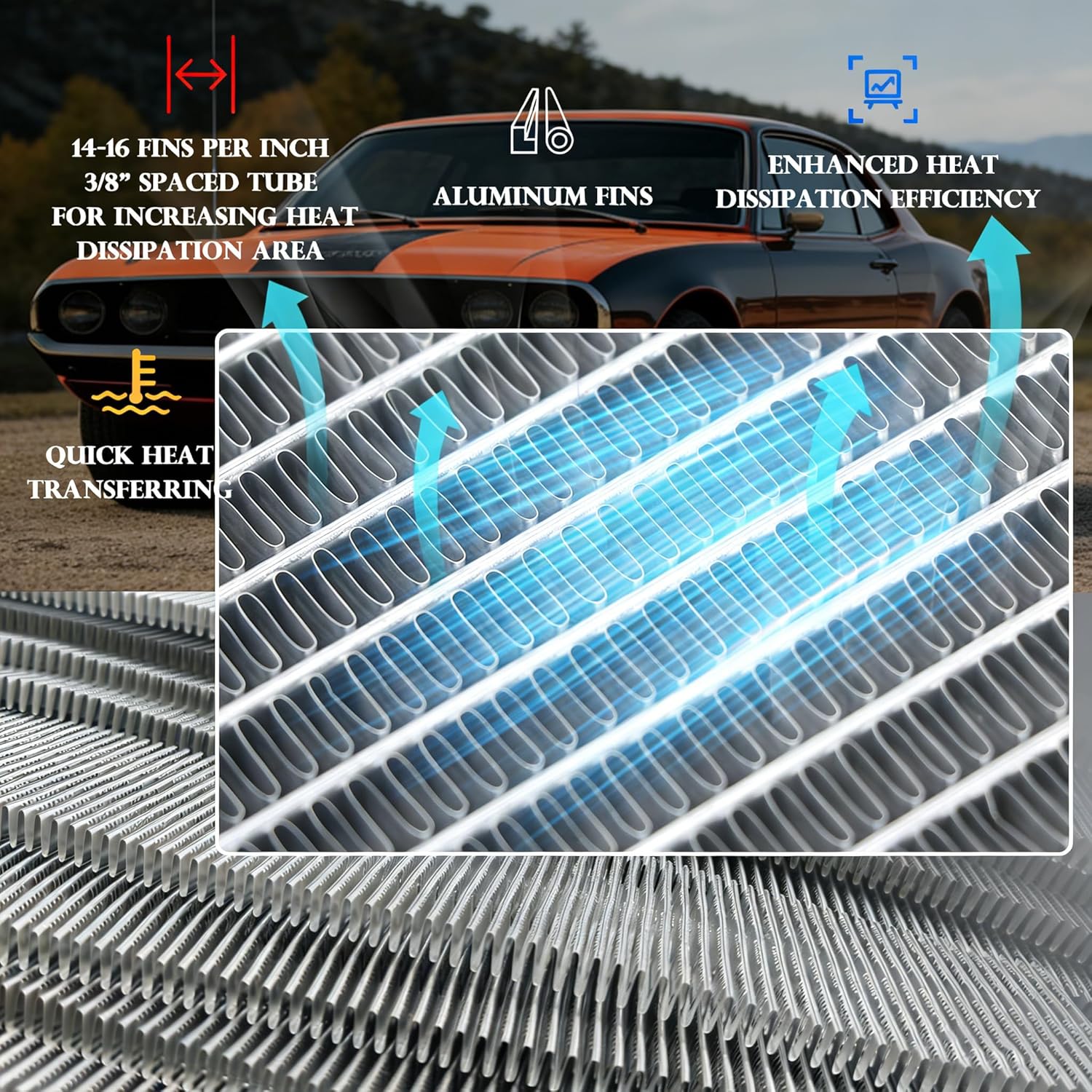 716 3 Row Aluminum Radiator for 1973-1987 Chevy C/K C10 C20 C30 K10 K20 K30 Truck 74 75 76 77 78 79 80 81 82 83 84 85 86 Radiators