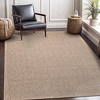 CAMILSON Easy Jute Rug 8x10 Indoor Outdoor Washable Herringbone Seagrass Boho Area Rug for Living Room Patio