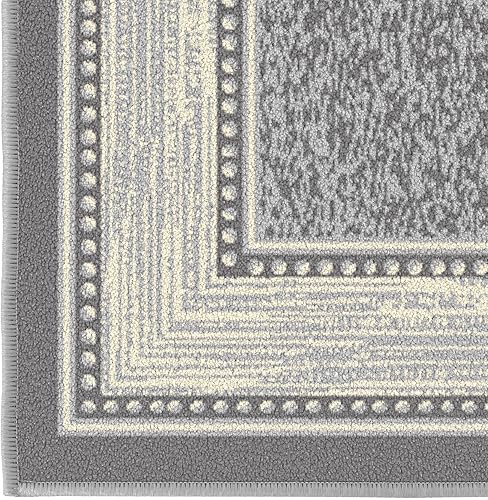 Miniatura 8 de Ottomanson Ottohome Collection - Alfombra antideslizante de goma con bordes de 3 x 5 pies, 3 pies 3 pulgadas x 5 pies, color gris claro