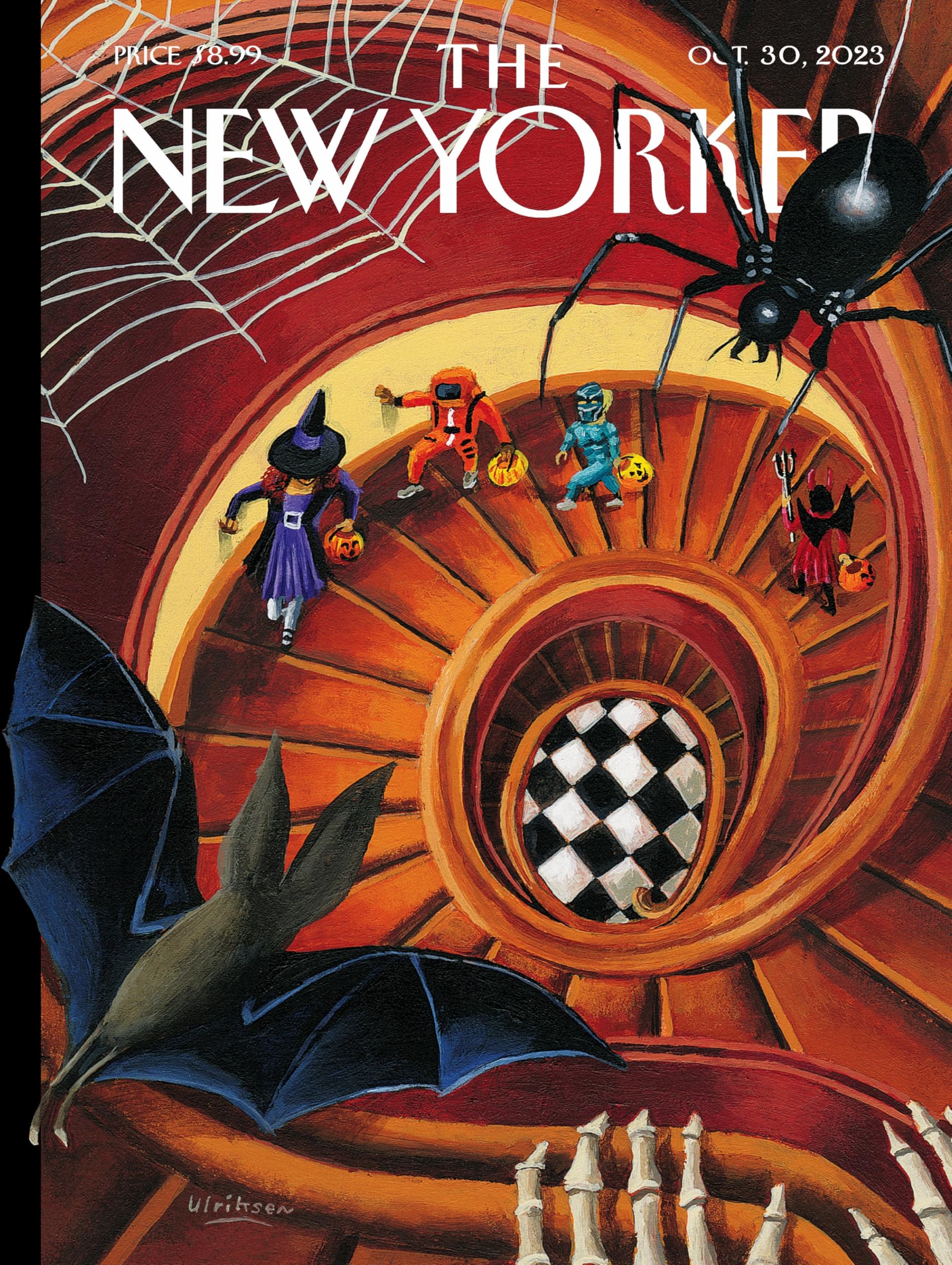 New York Puzzle Company - New Yorker Spooky Spiral - Puzzle da 1000 pezzi per serate di gioco in famiglia di Mark Ulriksen
