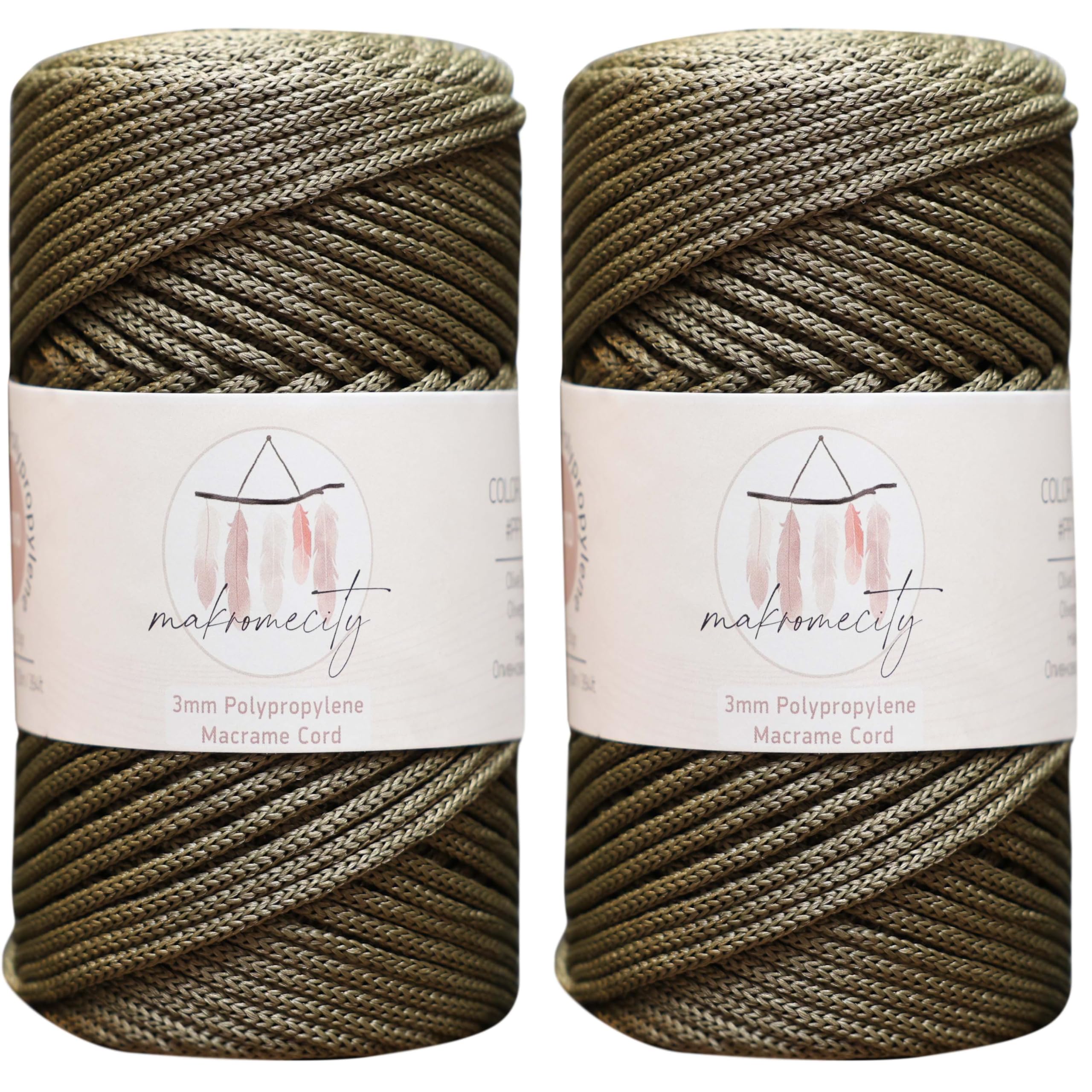 Cordon pour macramé 3mm vert olive pour réussir tous vos nœuds
