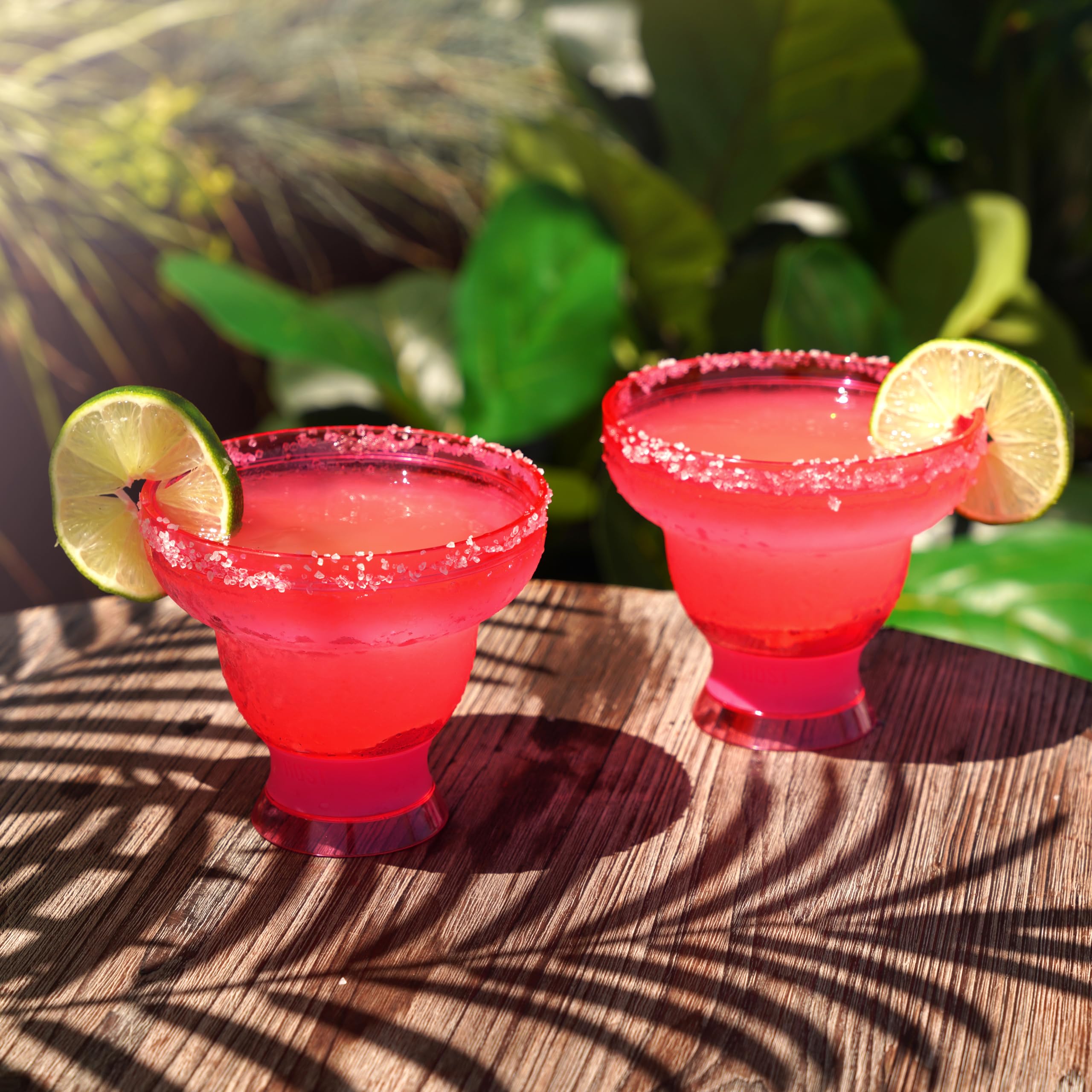 Host Freeze Cocktail, Frozen Cup, doppelwandig, Kunststoff, Margarita-Set, moderne Trinkgläser, 340 ml, Pink, 2 Stück