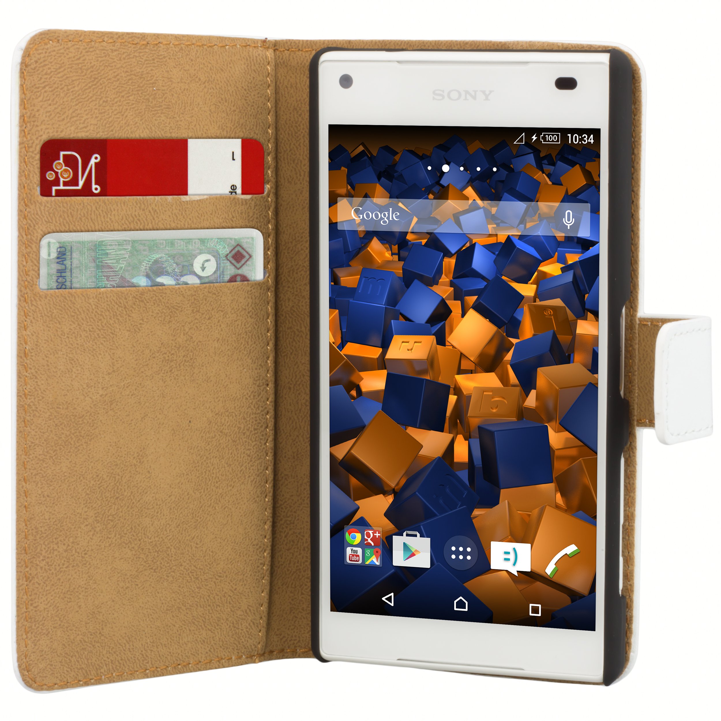 mumbi Premium Custodia in Vera Pelle Compatibile con Sony