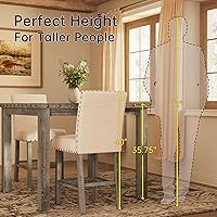 Vista 5 de Juego de mesa de comedor de altura de mostrador para 4, juego de mesa de comedor de granja para 4, mesa de comedor de cocina cuadrada con 4