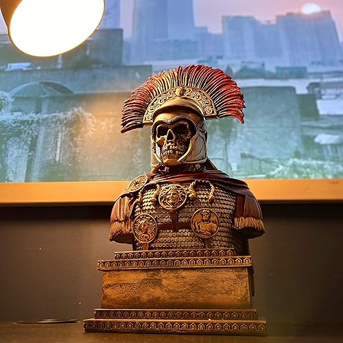 Miniatura 7 de LOOYAR Escultura de resina de soldado centurión del imperio romano de la Legión de los muertos vivientes para la casa, sala de estar, porche,
