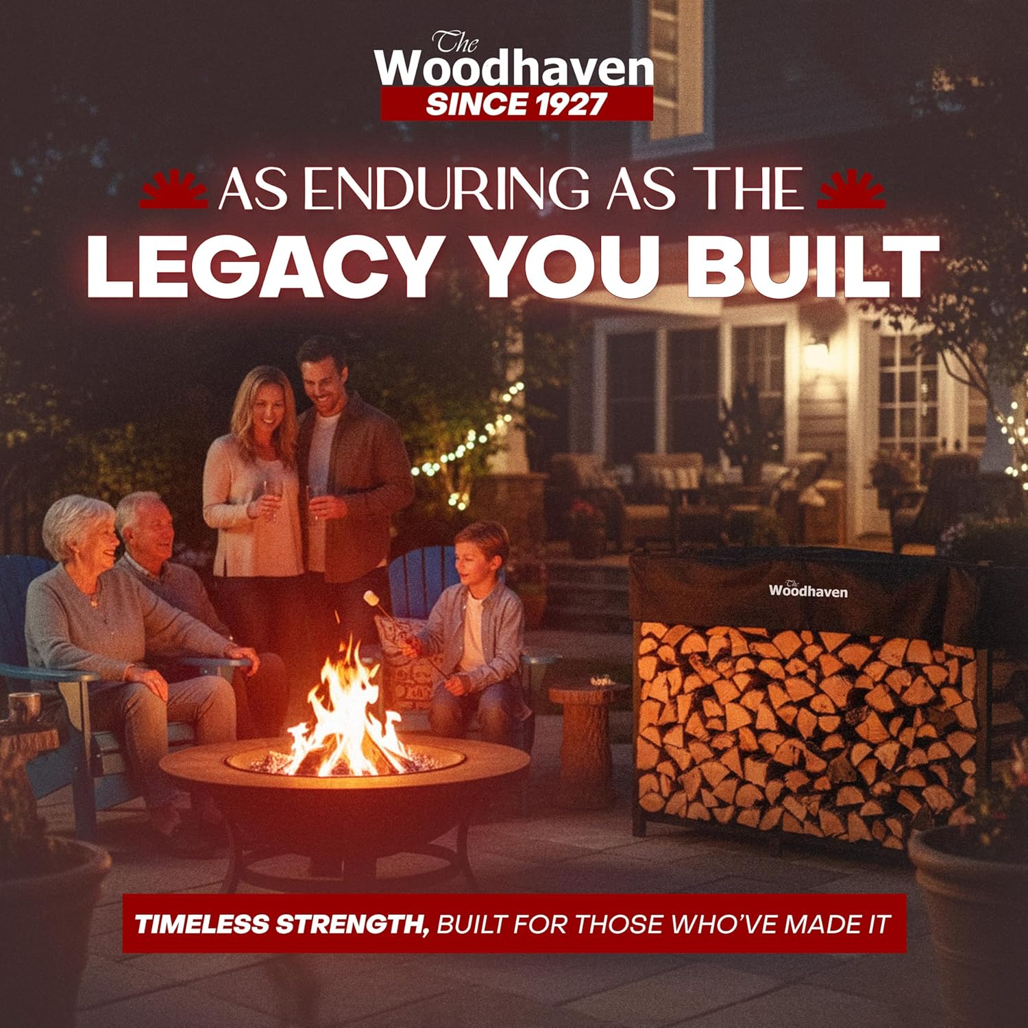 Woodhaven 6-Foot Firewood Rack Outdoor – American Brand – 1/3 Cord Capacity Raised Lumber Storage Rack – Keeps Wood Dry & Ready – Heavy-Duty Steel, Lifetime Structural Warranty (With Cover)