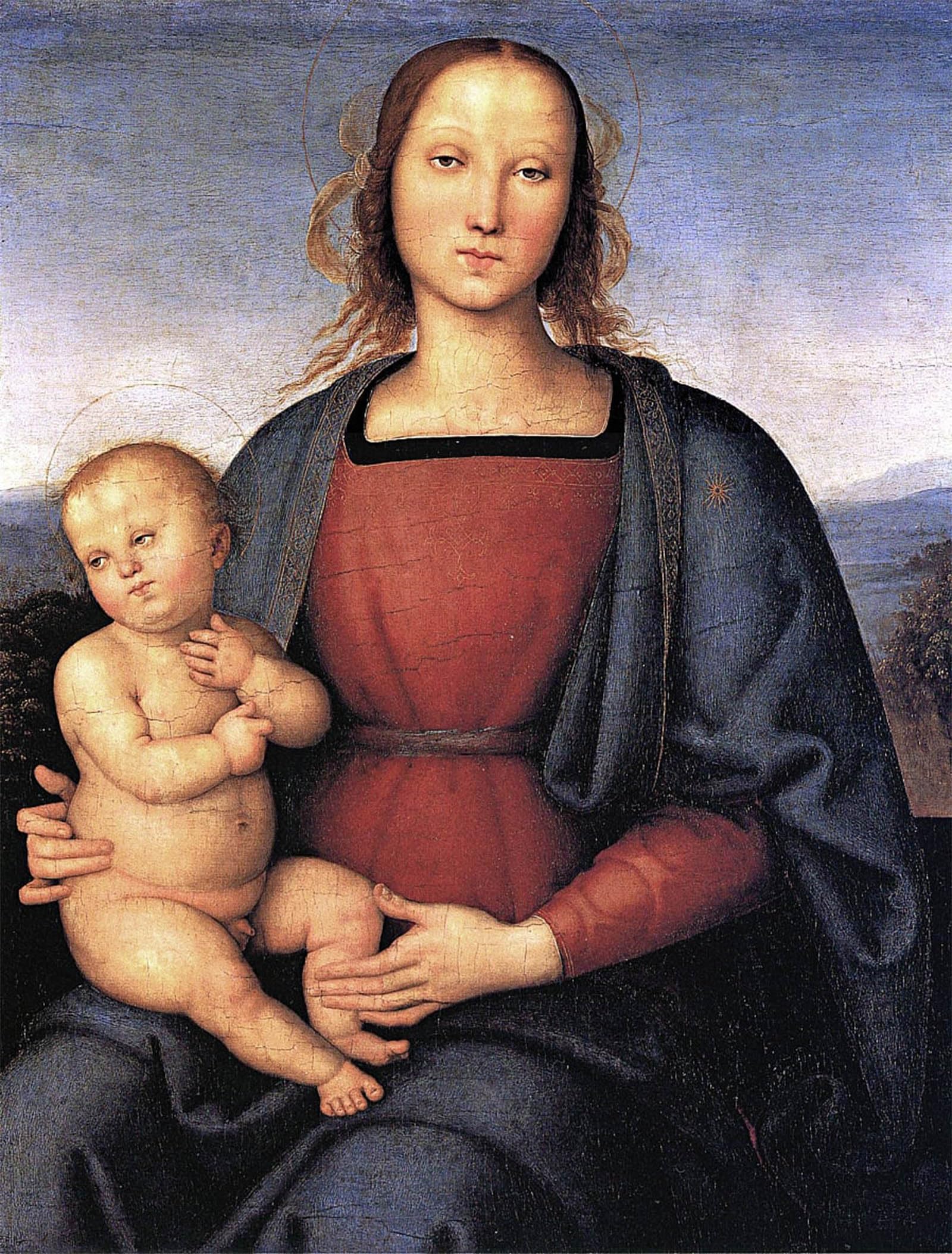 ARTXLXXBN Famous Painting Art Wall Decor Abstract Art Picture Lady Col Bambino by Pietro Perugino Animal Pictures for Home Decor 60x90cm