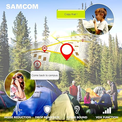 Miniatura 3 de SAMCOM Radio bidireccional Walkie Talkies de largo alcance para adultos con auricular portátil de mano 2 radios de 2 vías Carga USB recargable con