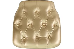 Flash Furniture Hard Gold Tufted Vinyl Chiavari Chair Cushion