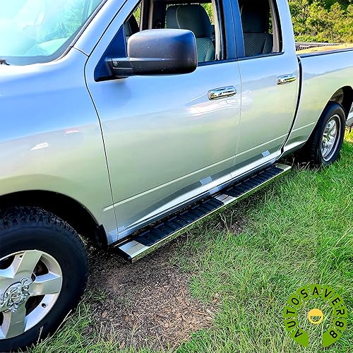 Miniatura 4 de AUTOSAVER88 Estribos de 6.5 pulgadas compatibles con Chevy Silverado 2007-2018GMC Sierra 1500 ExtendedDouble Cab, 2007-2019 SilveradoSierra 2500HD