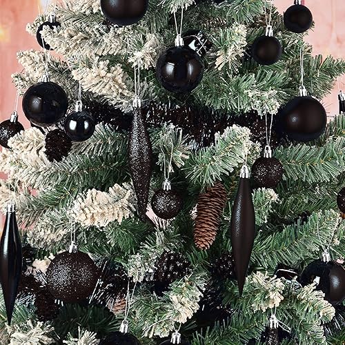 Miniatura 6 de NJN - Adornos de bolas de Navidad, 100 unidades, juego de adornos de Navidad, bolas inastillables dentro de una caja con asa y envueltas para