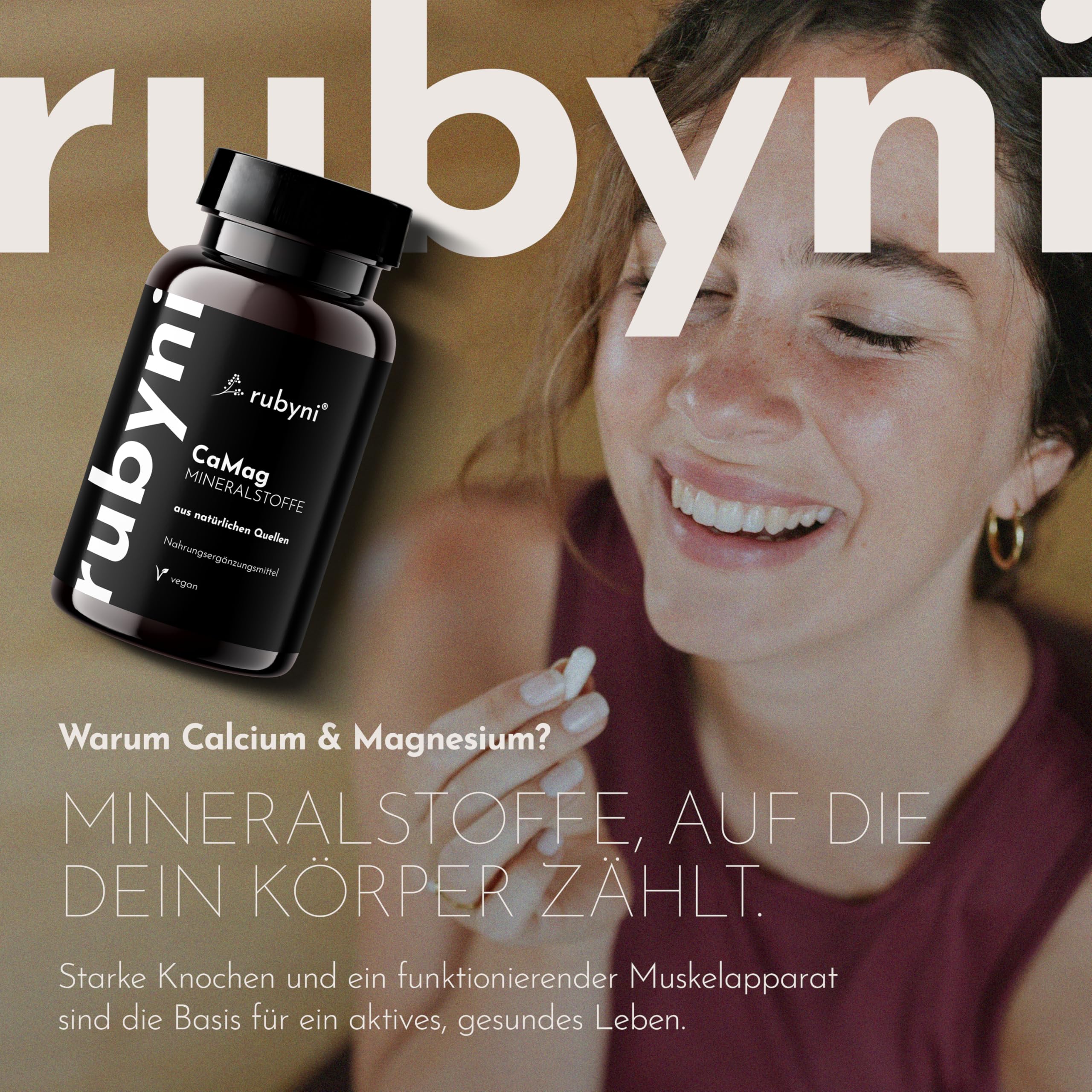 Calcium Magnesium Kapseln - Mineralstoff Komplex - 180 Stück | Für 3 Monate - 352mg Ca + 194mg Mag pro Tagesdosis - Natürliches Kalzium & Magnesium - Vegan, laborgeprüft & ohne Zusätze