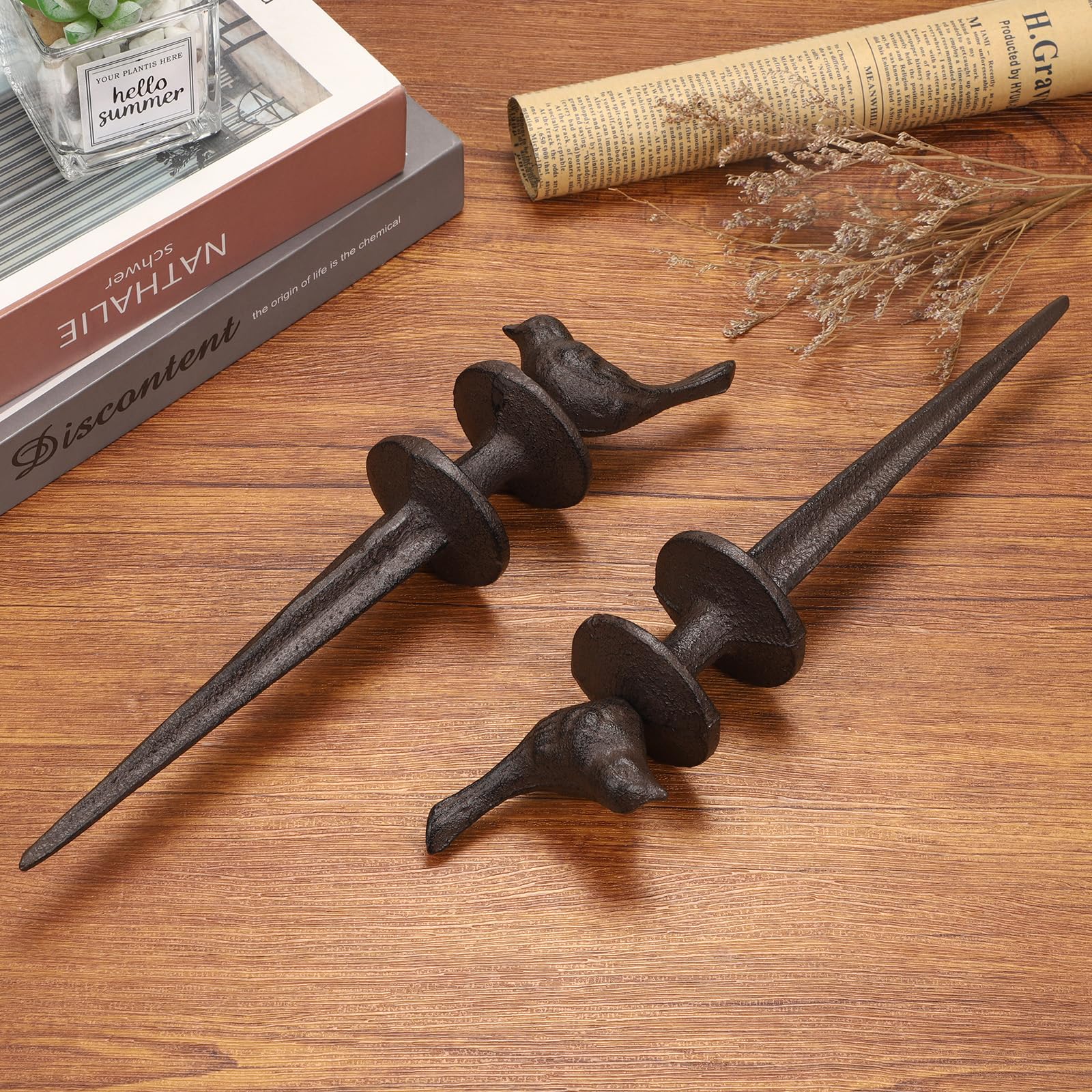 OwnMy Lot de 4 piquets de guidage en fonte pour tuyau d'arrosage