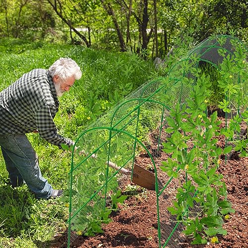 Miniatura 7 de codree Enrejado de pepino de jardín para plantas, 47 x 47 pulgadas, enrejado de melón de arco de metal para cama elevada, enrejado plegable con