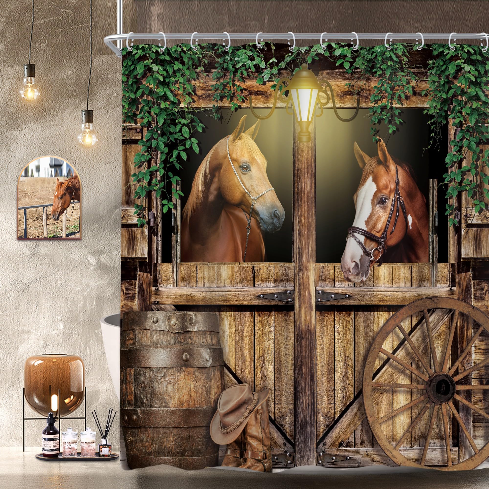 Farmhouse Pink Floral Shower Curtain - Cute Pig Design -10 Farmhouse Pink Floral Shower Curtain - Cute Pig Design -10