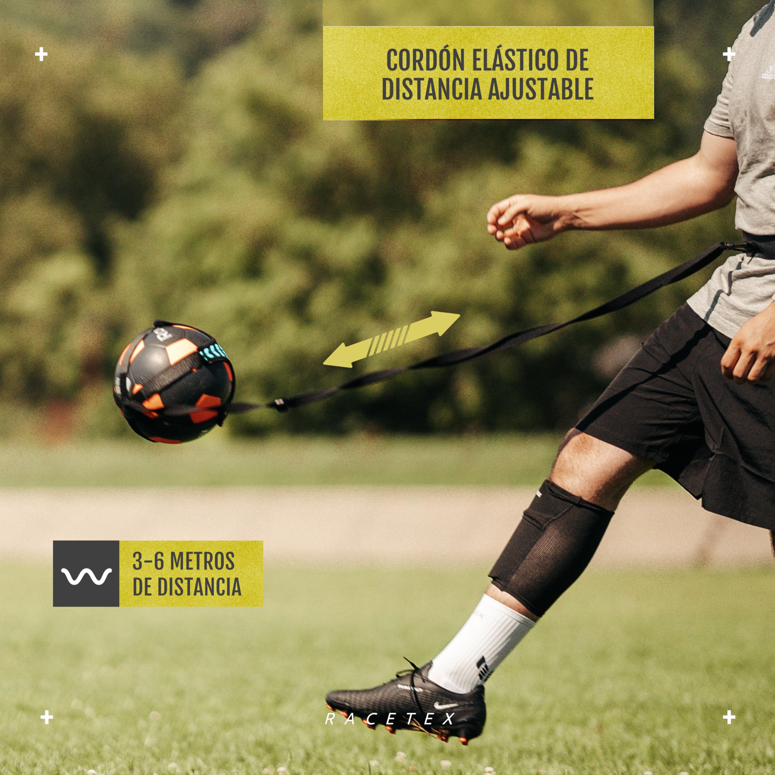 Racetex Cinturón Entrenamiento Niño Longitud Regulable Accesorios Fútbol para Futbolistas Regalo Entrenador Fútbol Niños Football Training Belt