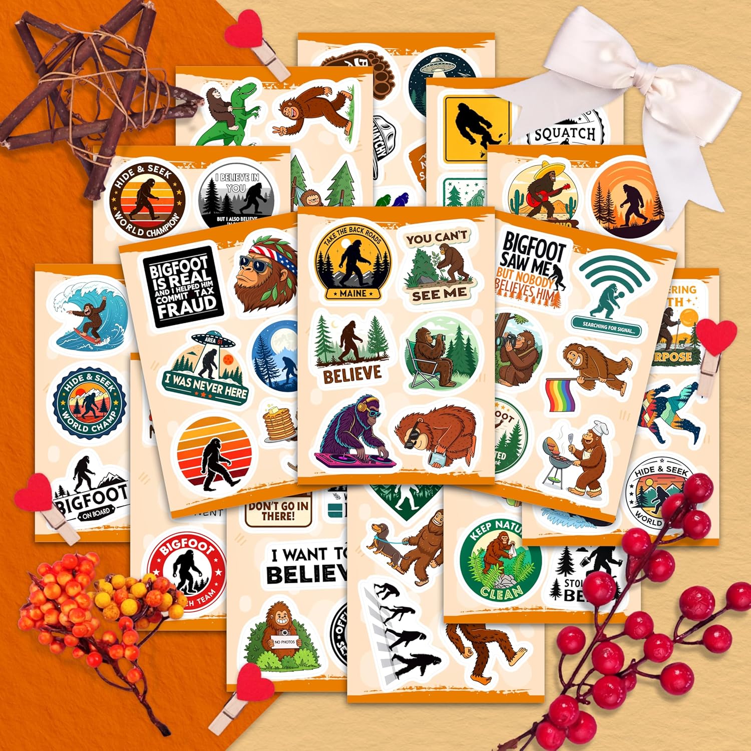 100Pcs Bigfoot Stickers for Water Bottle, Laptops - Bigfoot Gifts, Party Supplies, Big Foot Decorations - Sasquatch Stickers - Big Foot Sasquatch Gifts - Image 5