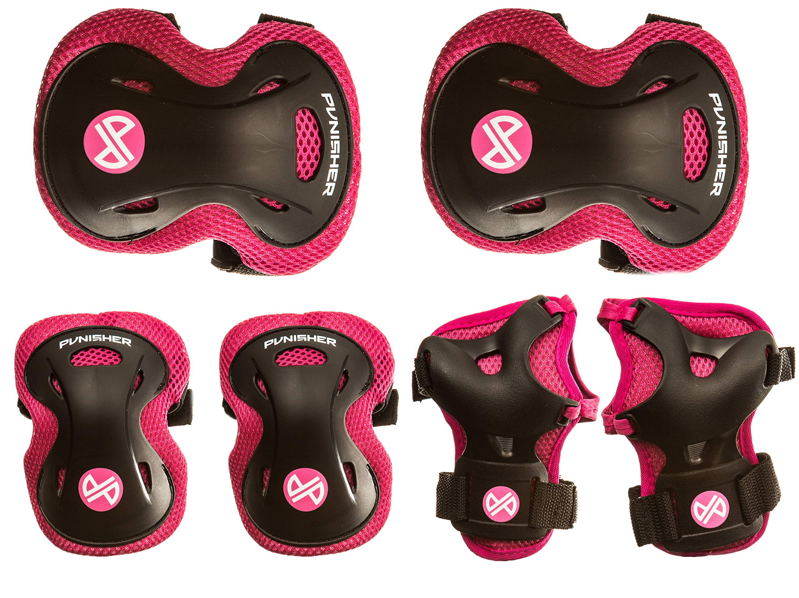 Punisher Skateboards - Juego de Almohadillas Protectoras para jóvenes con Codos, Rodillas y muñecas, para BMX y Patinaje, a Partir de 8 años