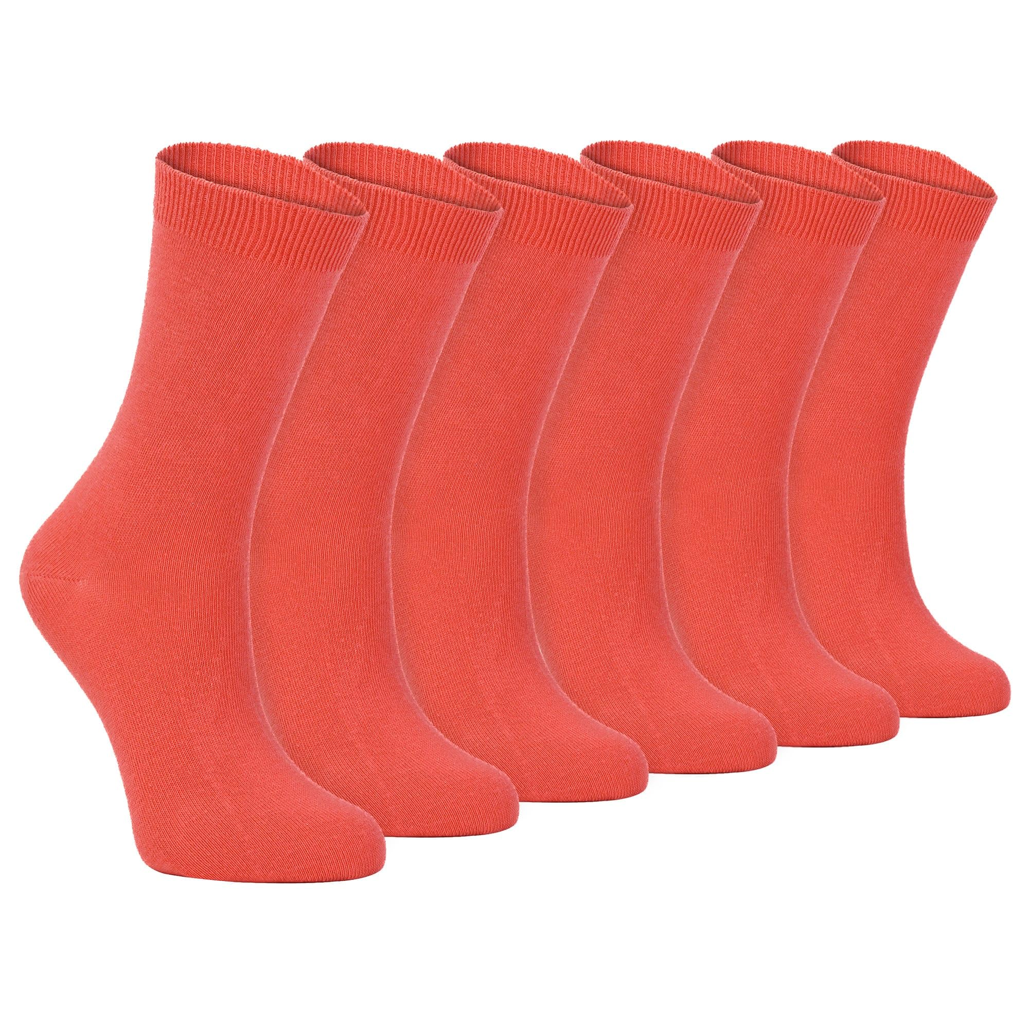 Sock Snob - 6 Pairs Ladies Thin Plain Coloured Cotton Rich Ankle Socks 4-7