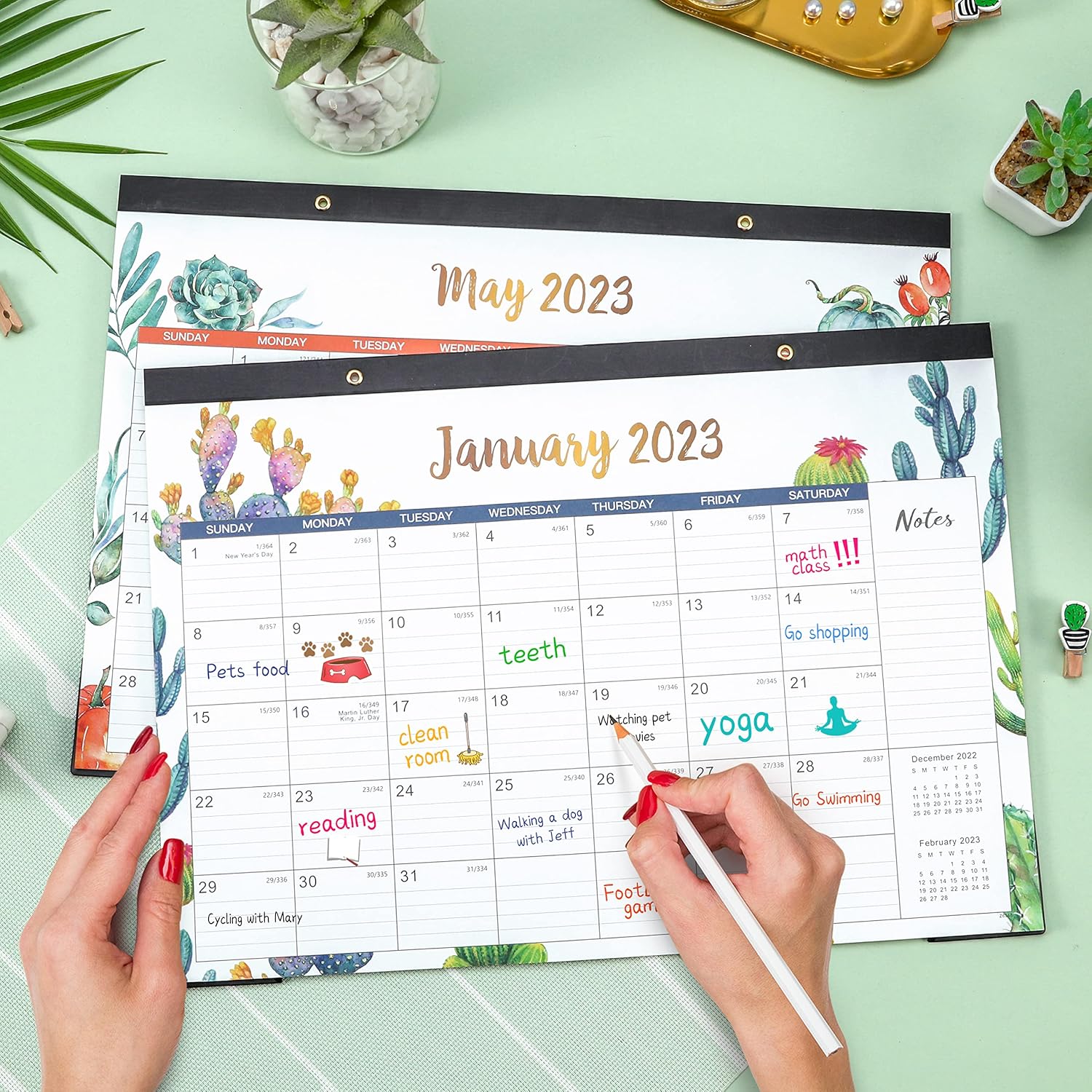 Buy 2023 Desk Calendar - 18 Monthly Desk/Wall Calendar 2-in-1,17 x 12 ...