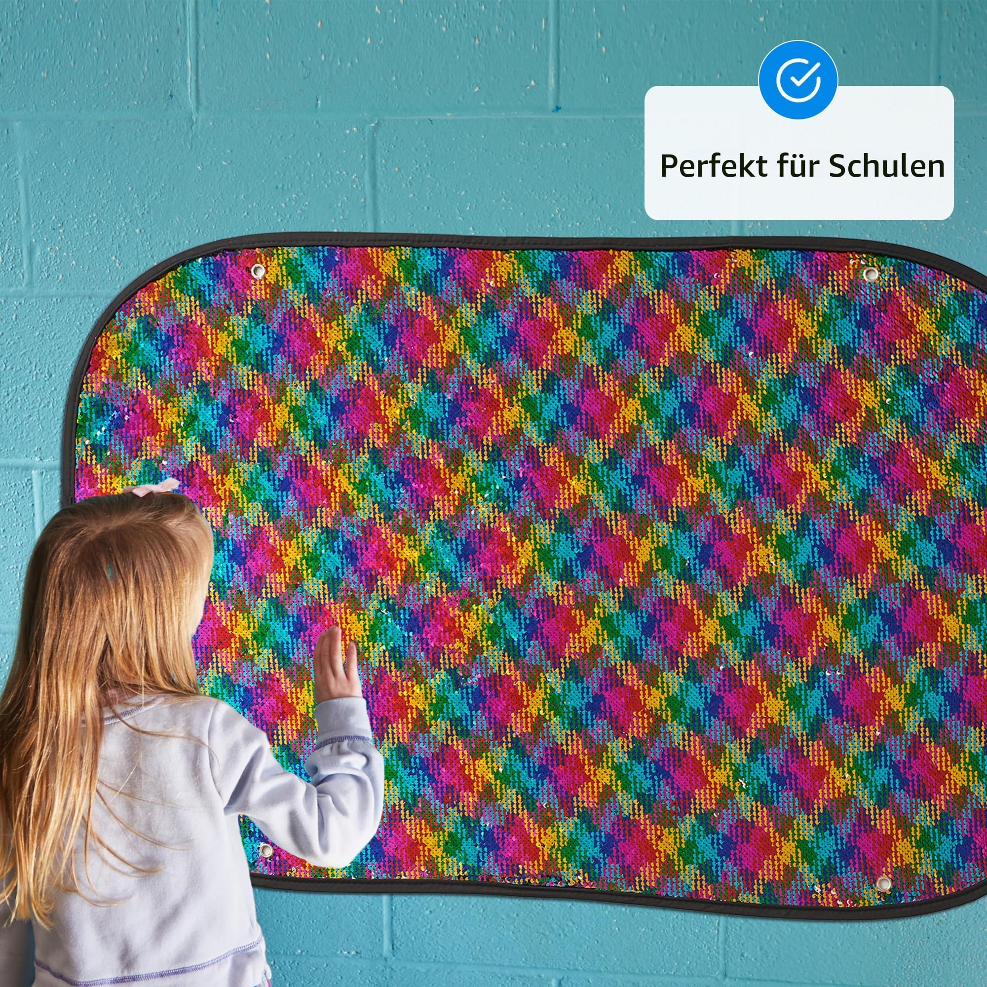 Autismus und Anti Stress Sensorik Spielzeug für Kinder mit Autismus und ADHS – das Sequin Fabric Sensory Board mit umklappbaren Pailletten für Autisten | Sensory Wall Matte aus Pailettenstoff